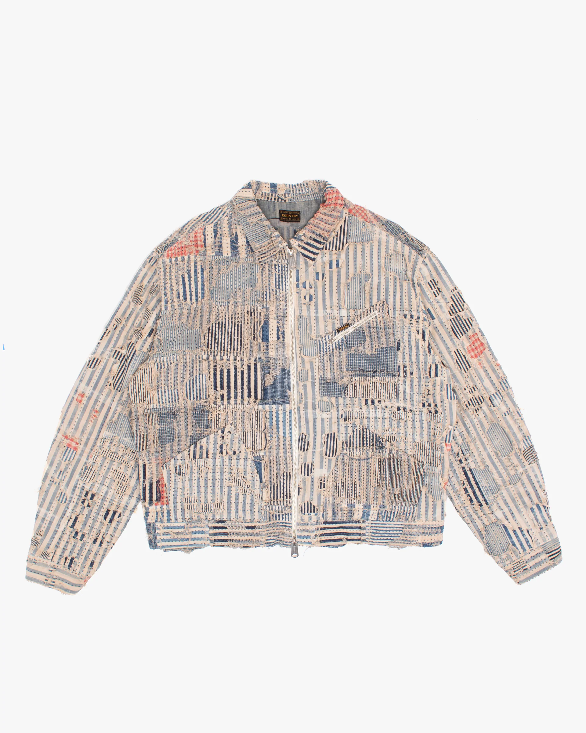 Japanese Repro Denim Jacket, XL, Kapital, Patched Boro, White, Blue, and Red - Image 8