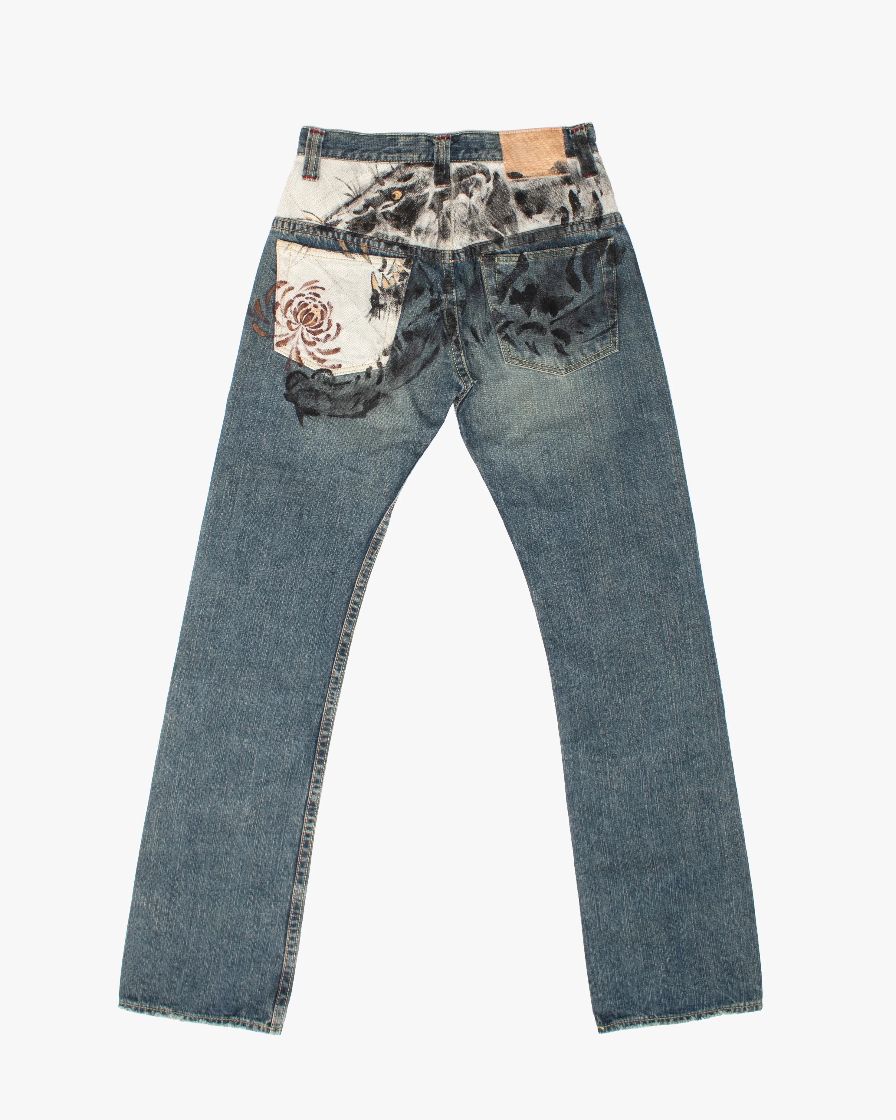 Japanese Repro Denim Jeans, 30, Miara, Painted Jaguar - Image 3