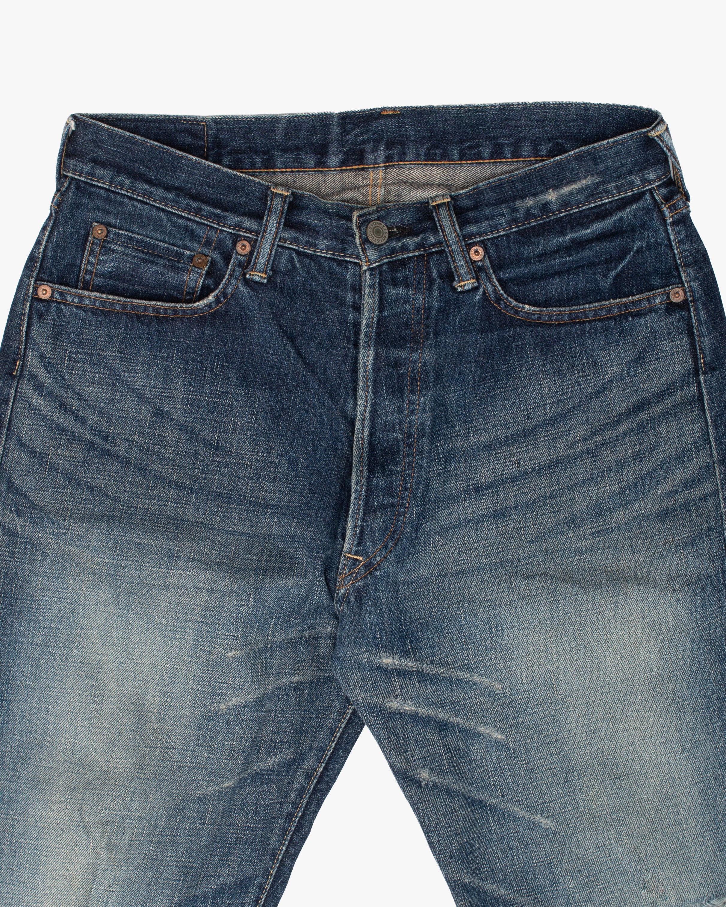 Japanese Repro Denim Jeans, 31, Studio D'Artisan, Torn Knee - Image 2