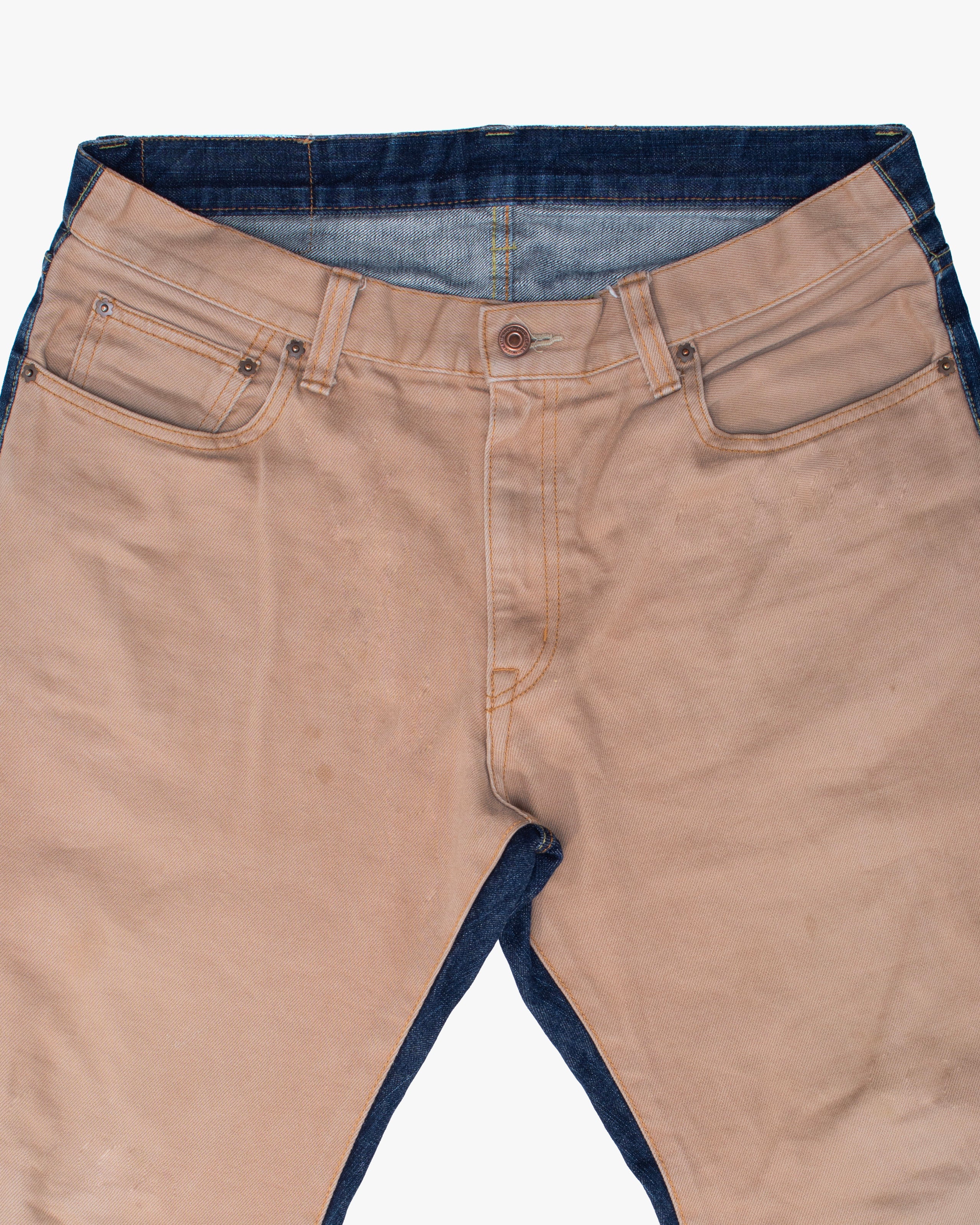 Japanese Repro Denim Jeans, 36, Kojima, Khaki Front - Image 2