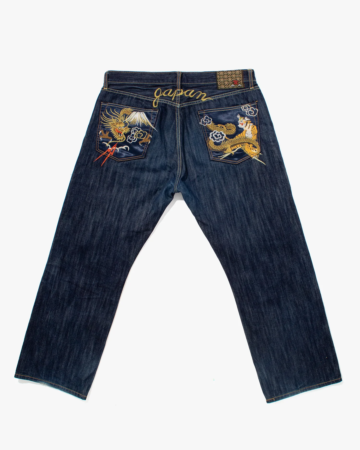 Japanese Repro Denim Jeans, Eternal, Tiger and Dragon Embroidery, Satin Pockets - 36 - Image 6