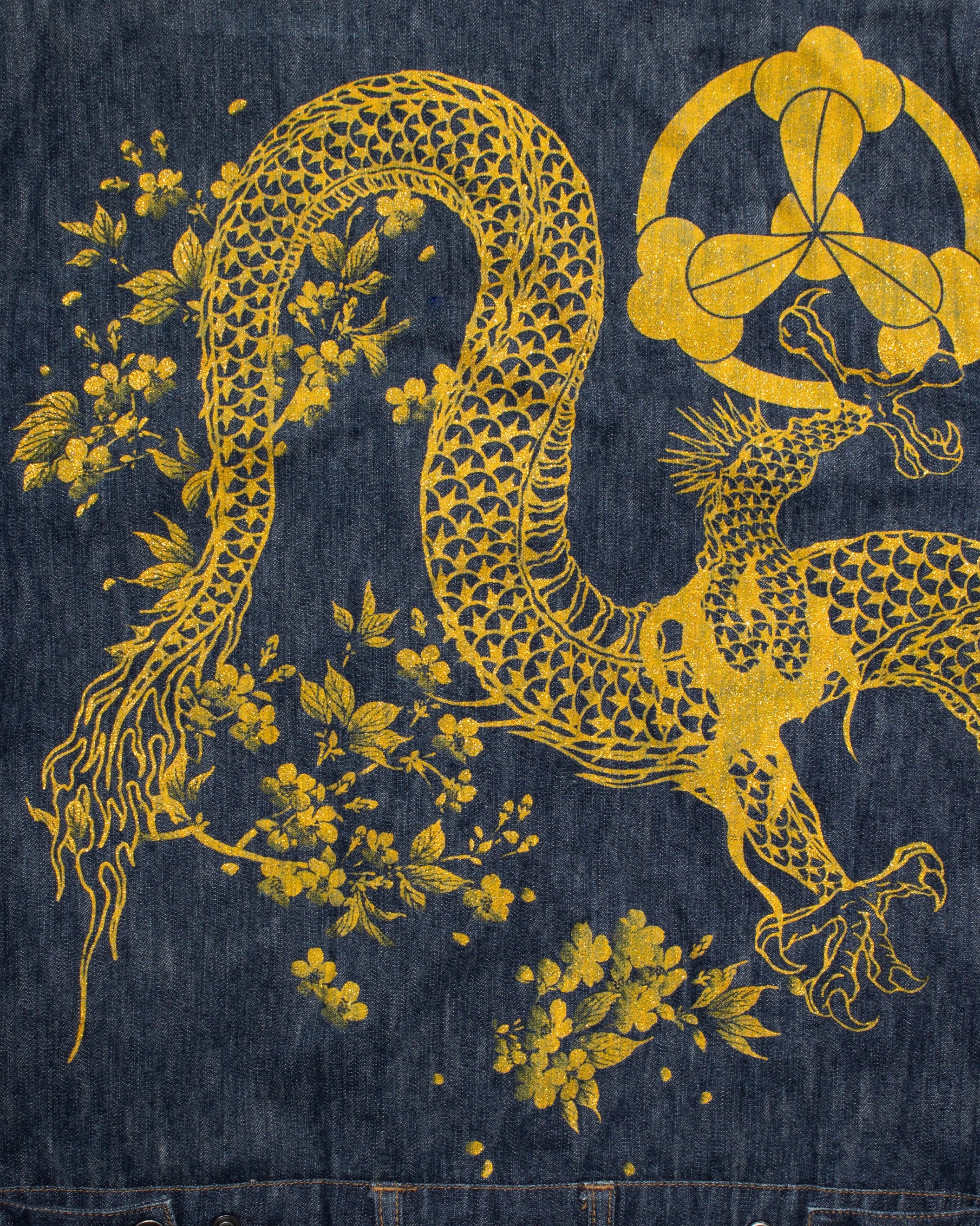 Japanese Repro Denim Jumpsuit, XL, Crutch Co, Embroidered Dragons - Image 15