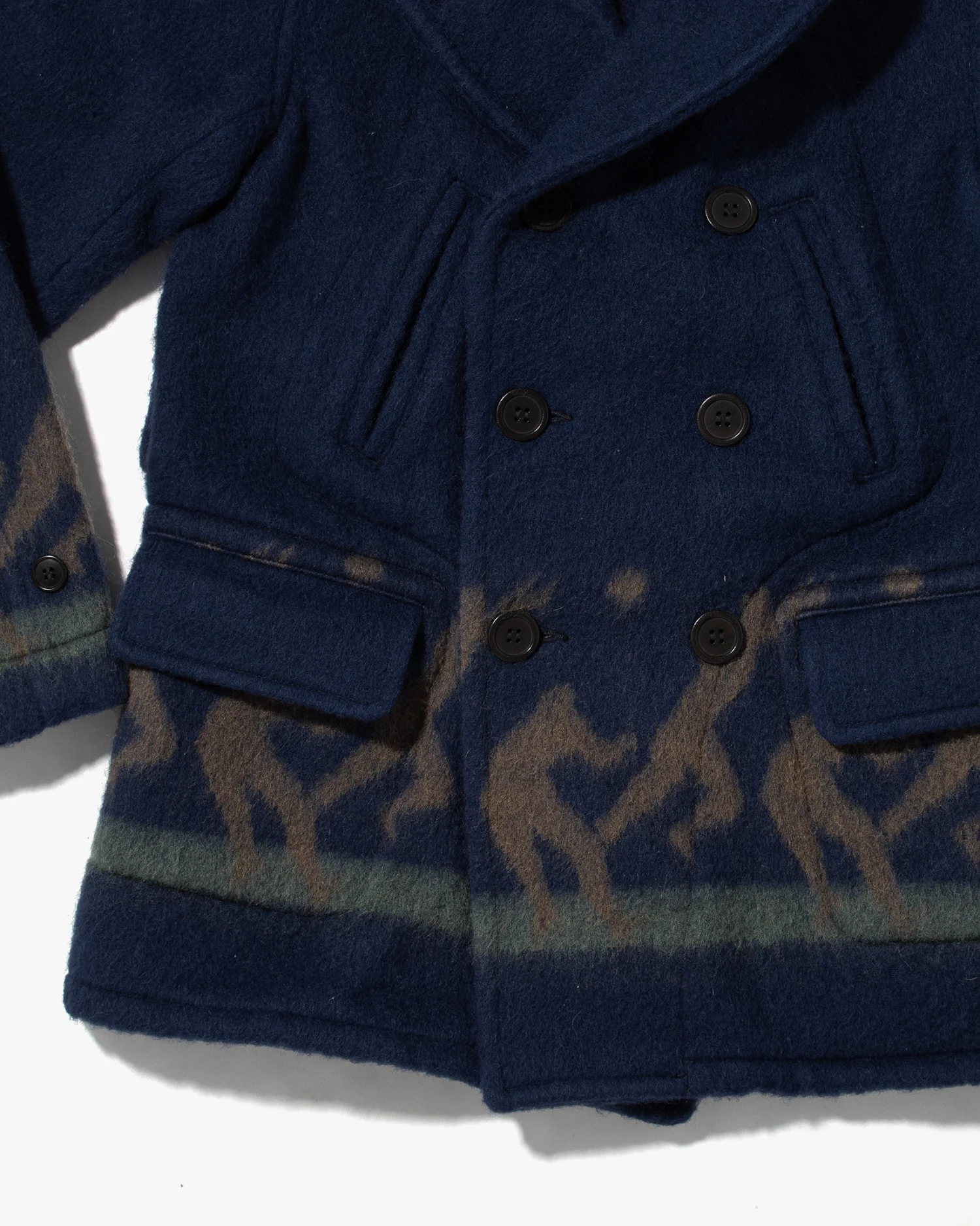 Japanese Repro Jacket, Heller's Cafe, Wool Jacket, Blue with Dancing People - S - Image 5