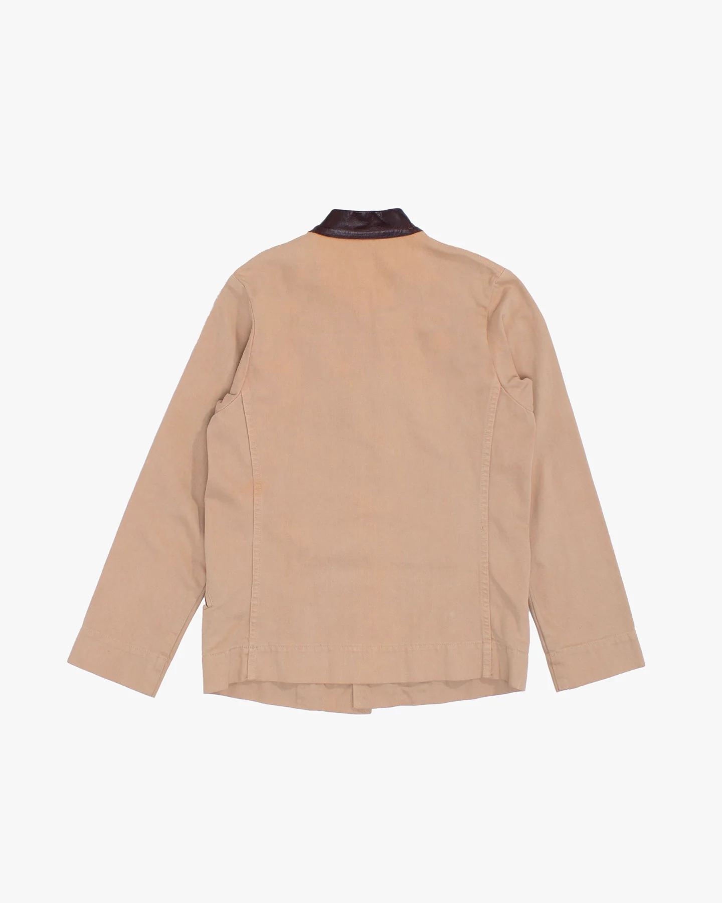 Japanese Repro Jacket, S, 45RPM, Tan with Brown Mandarin Collar - Image 2