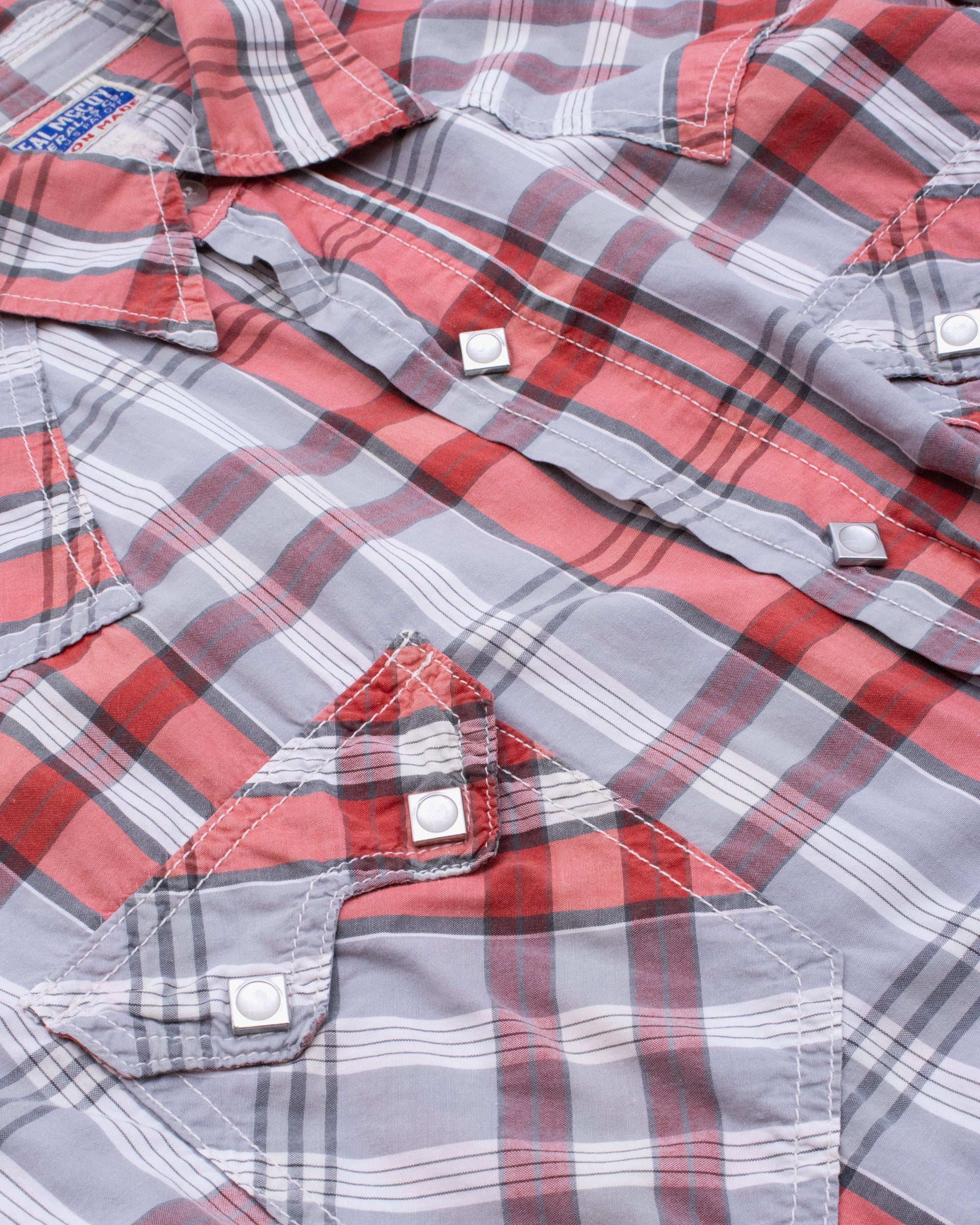 Japanese Repro Long-Sleeve Shirt, M, Real Mccoy, Orange and Grey Plaid - Image 8