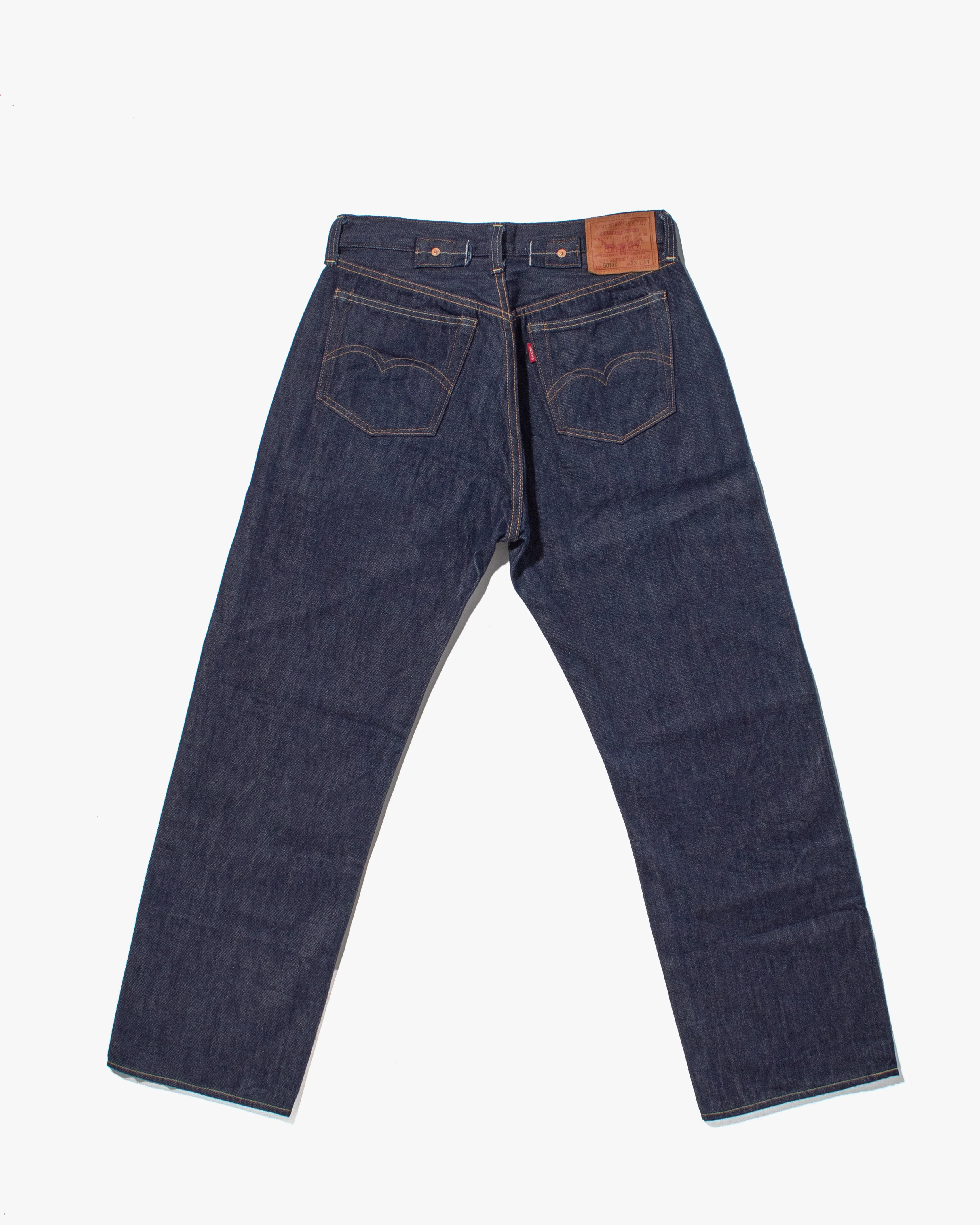 Japanese Repro Selvedge Denim Jeans, Levi's Brand - Blue Jeans 33 x 34 - Image 2