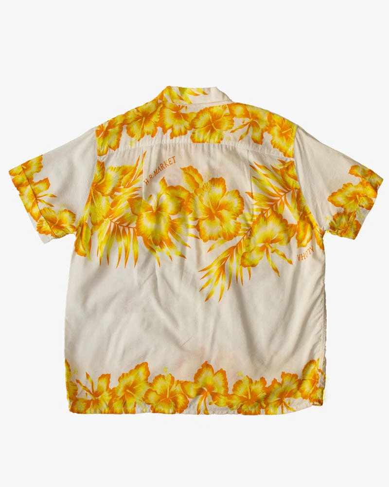 Japanese Repro Shirt, Aloha Short Sleeve, Seilin Brand, Orange Floral - S - Image 3