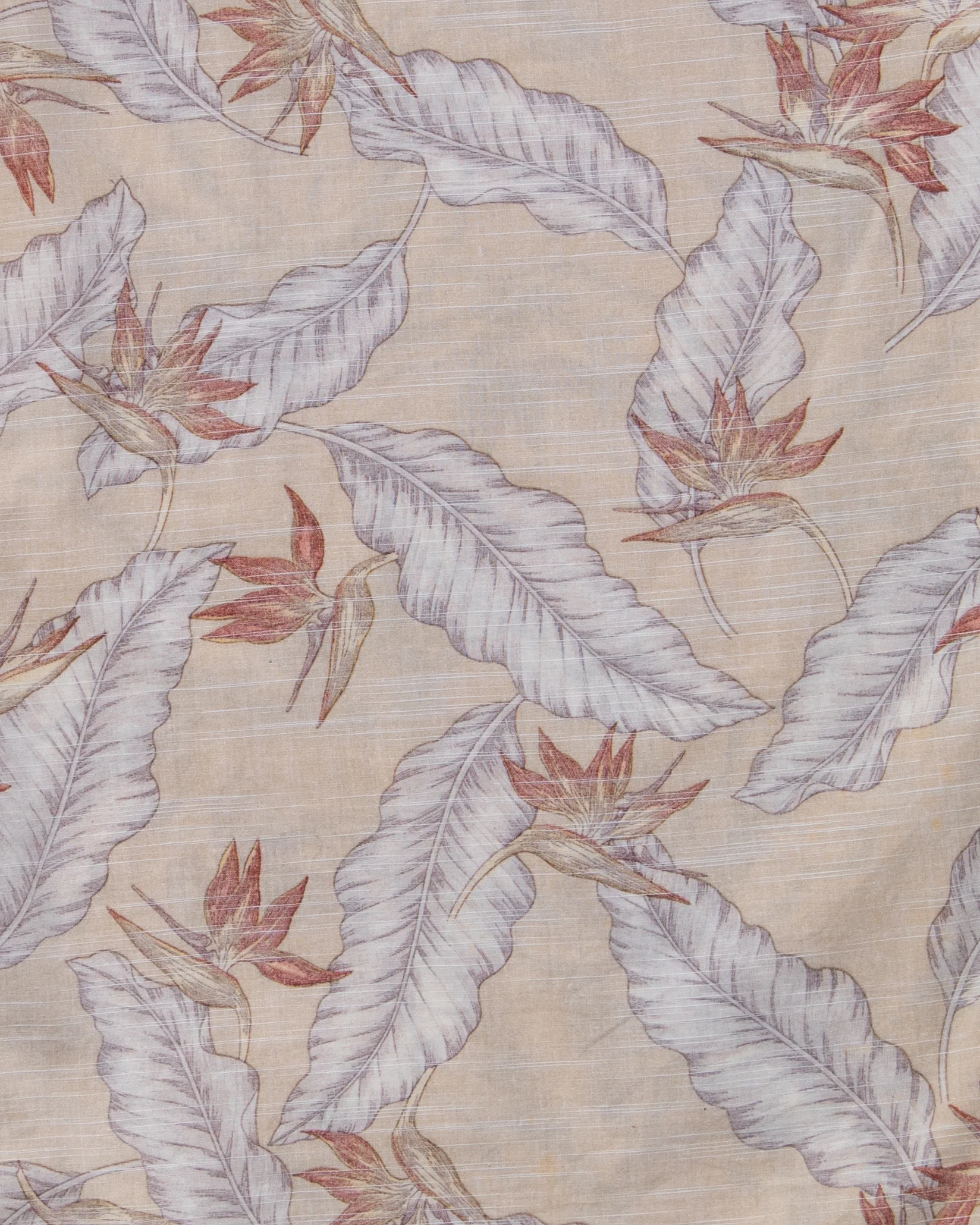 Japanese Repro, Short Sleeve Aloha Shirt, Hawaiian Aloha Tropical Brand, Cream and Brown Leaves - Image 10
