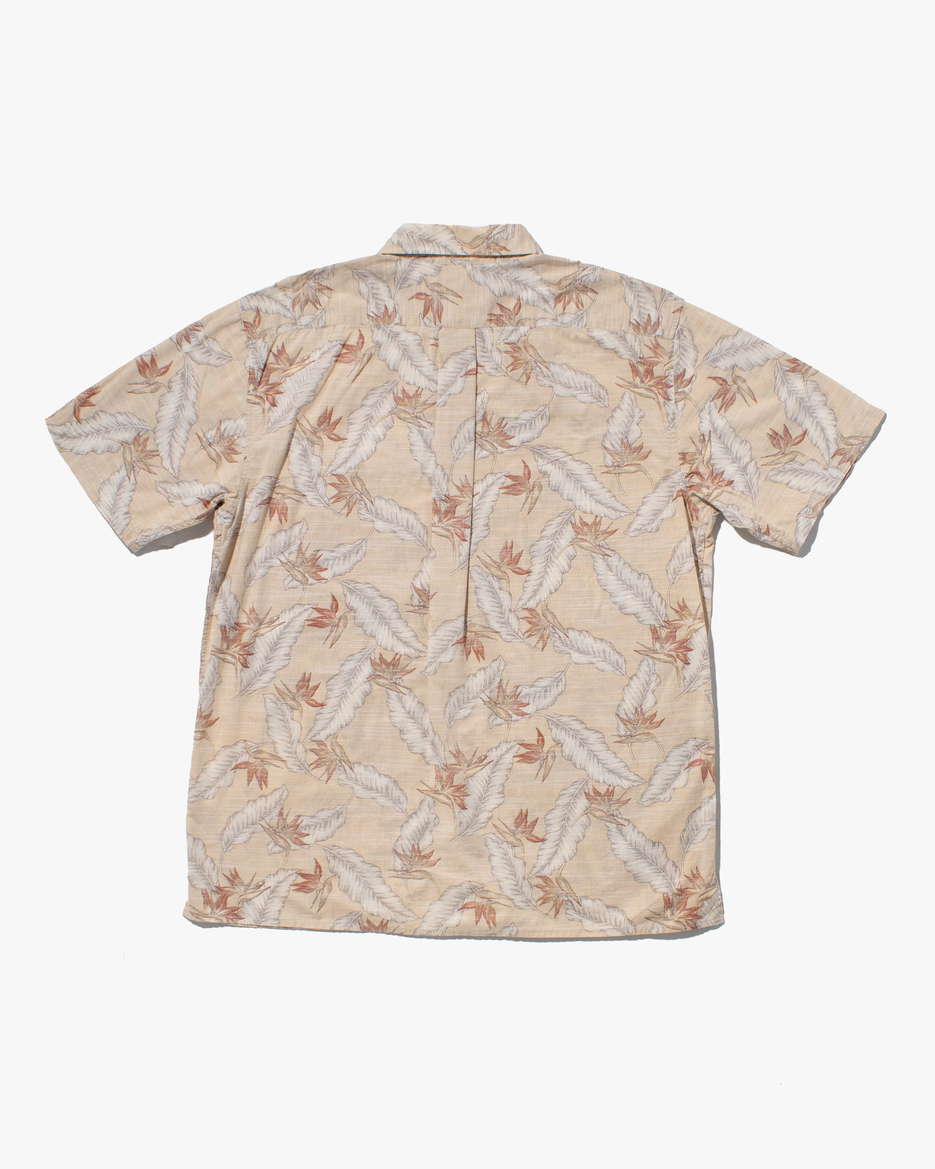 Japanese Repro, Short Sleeve Aloha Shirt, Hawaiian Aloha Tropical Brand, Cream and Brown Leaves - Image 7