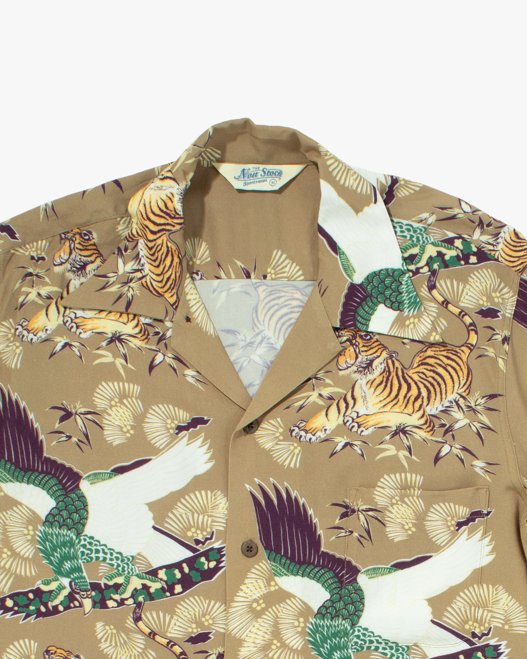 Japanese Repro, Short Sleeve Aloha Shirt, Non Stock, Tigers and Eagles - M - Image 5