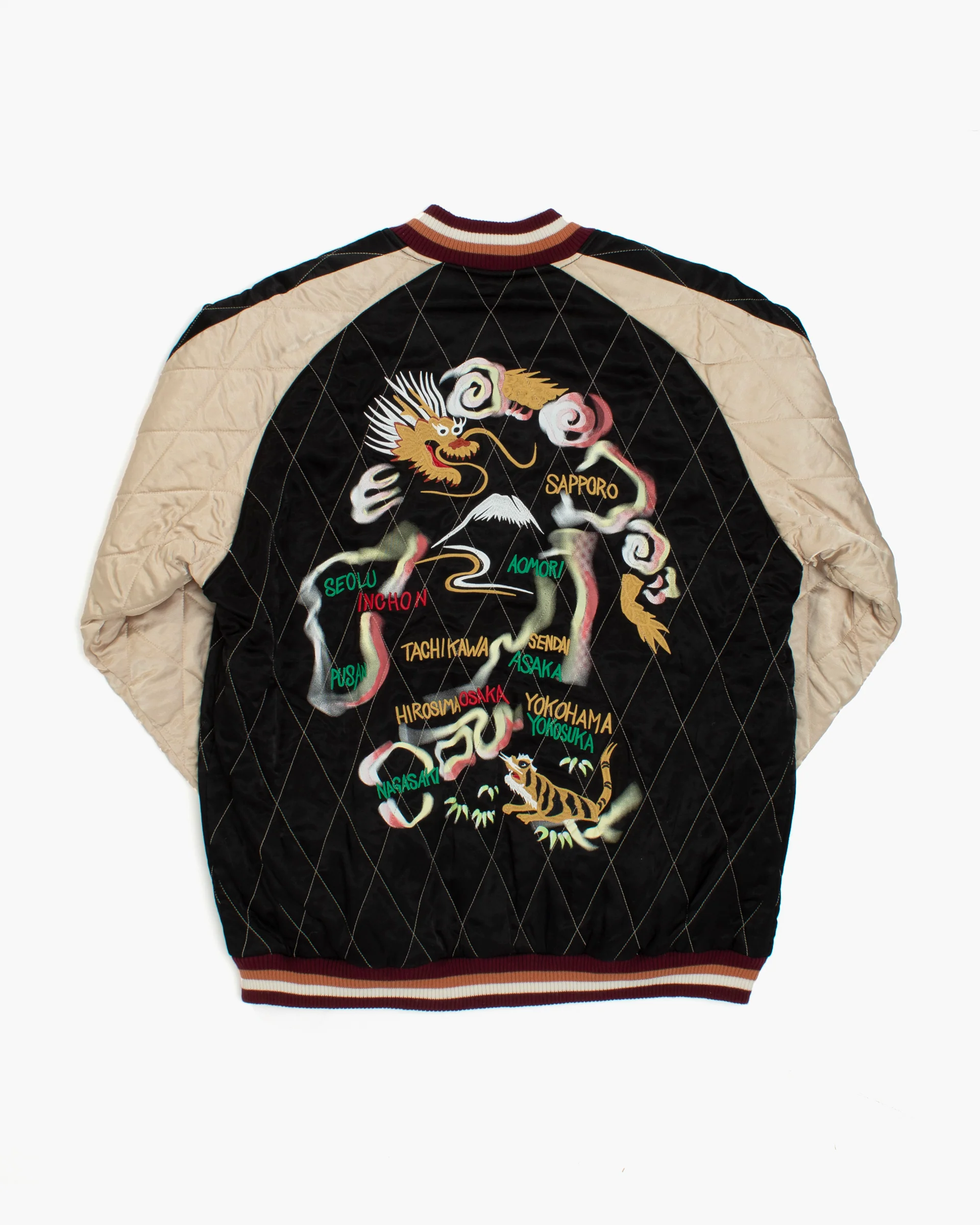 Japanese Repro Souvenir Jacket, L, Houston, Japan Prefecture Back Design - Image 5