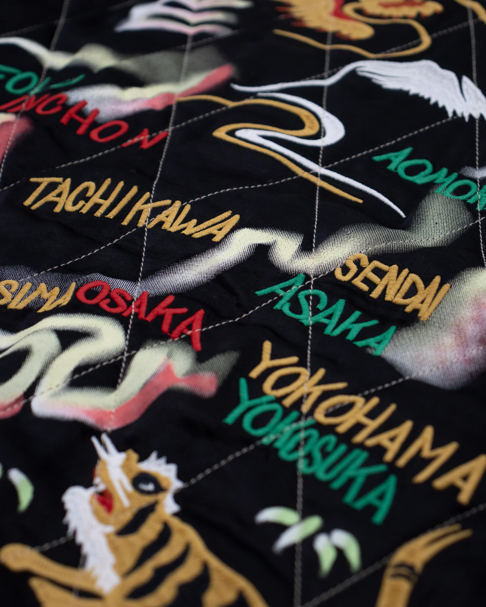 Japanese Repro Souvenir Jacket, L, Houston, Japan Prefecture Back Design - Image 8