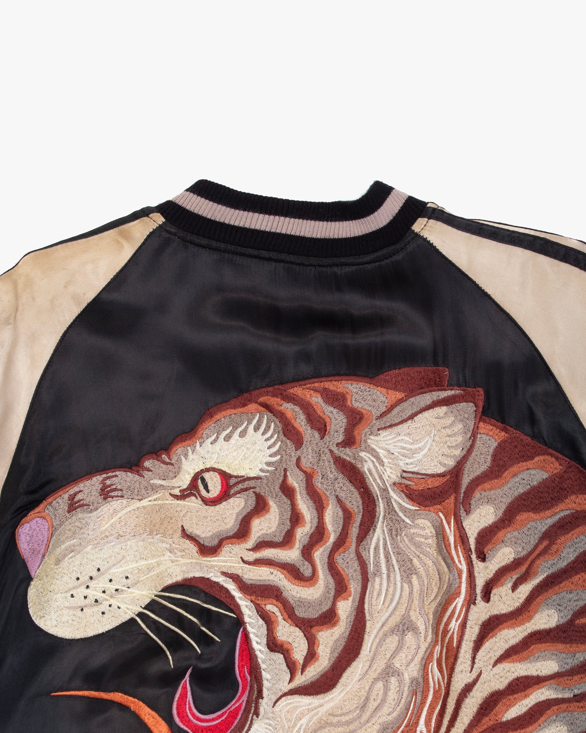Japanese Repro Souvenir Jacket, M, Japanese Classic Script, Reversible Tiger Black and Green - Image 7