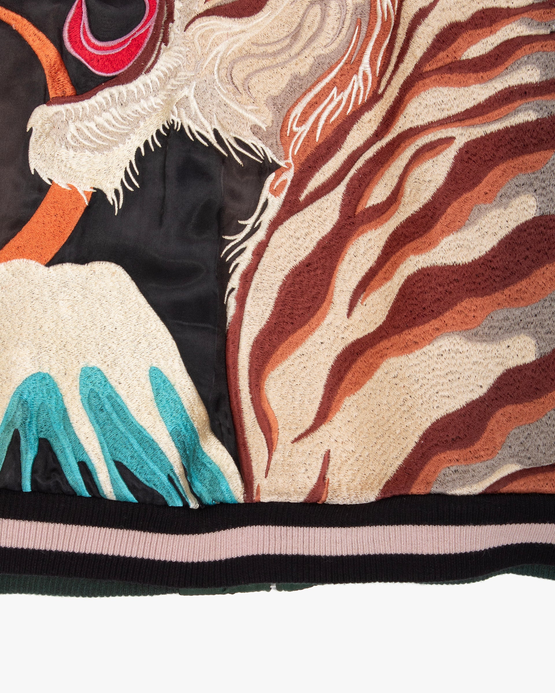 Japanese Repro Souvenir Jacket, M, Japanese Classic Script, Reversible Tiger Black and Green - Image 8