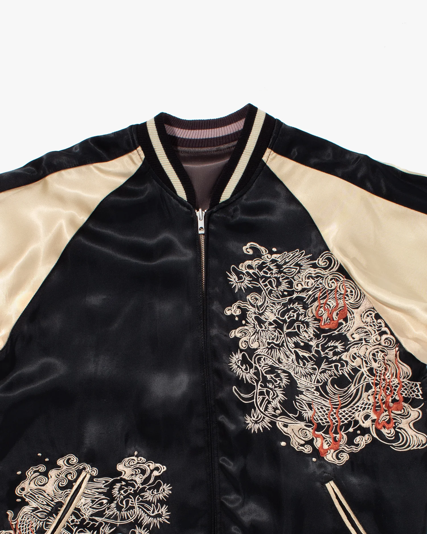 Japanese Repro Souvenir Jacket, Reversible, Taupe with Warrior - XL - Image 17