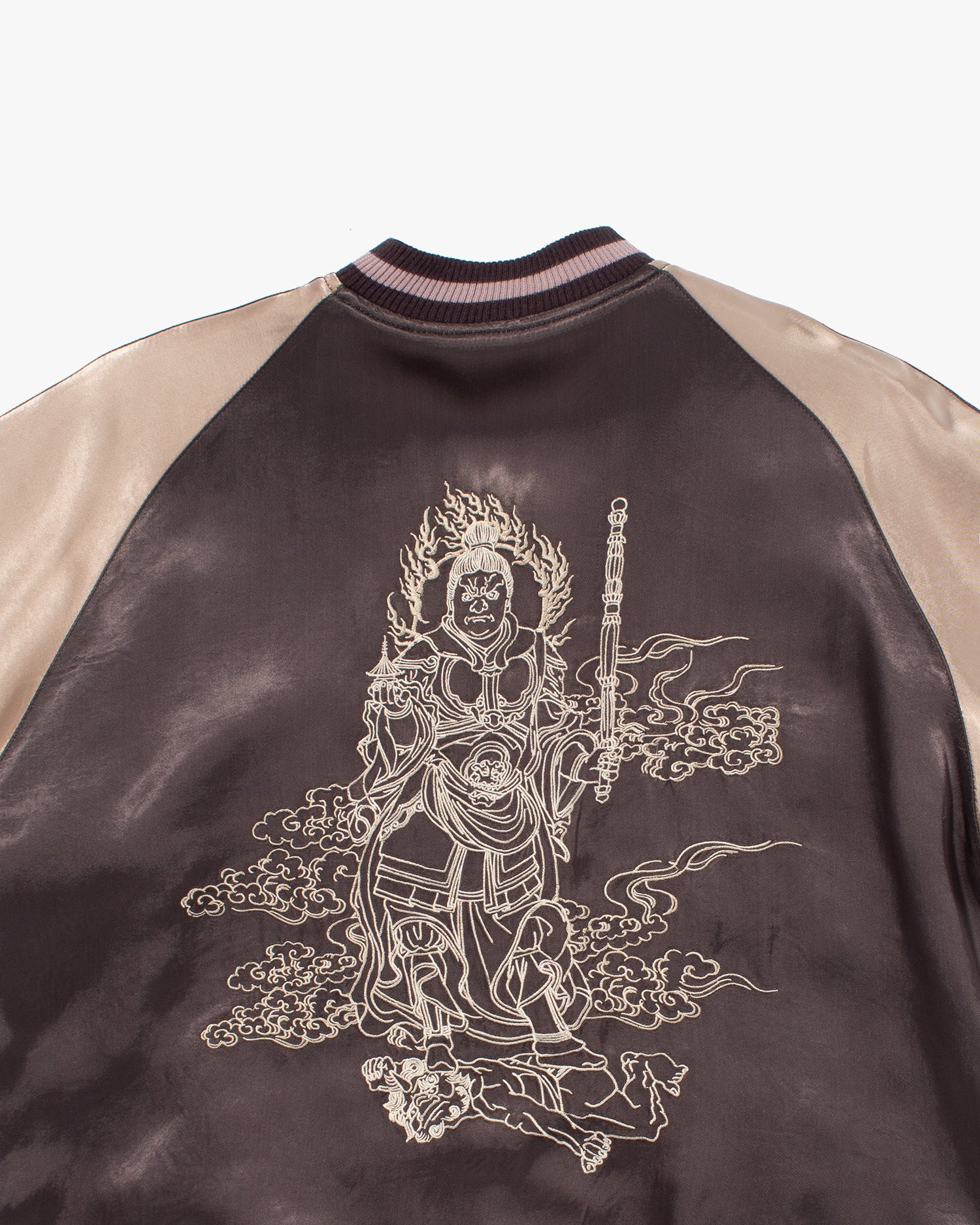 Japanese Repro Souvenir Jacket, Reversible, Taupe with Warrior - XL - Image 19