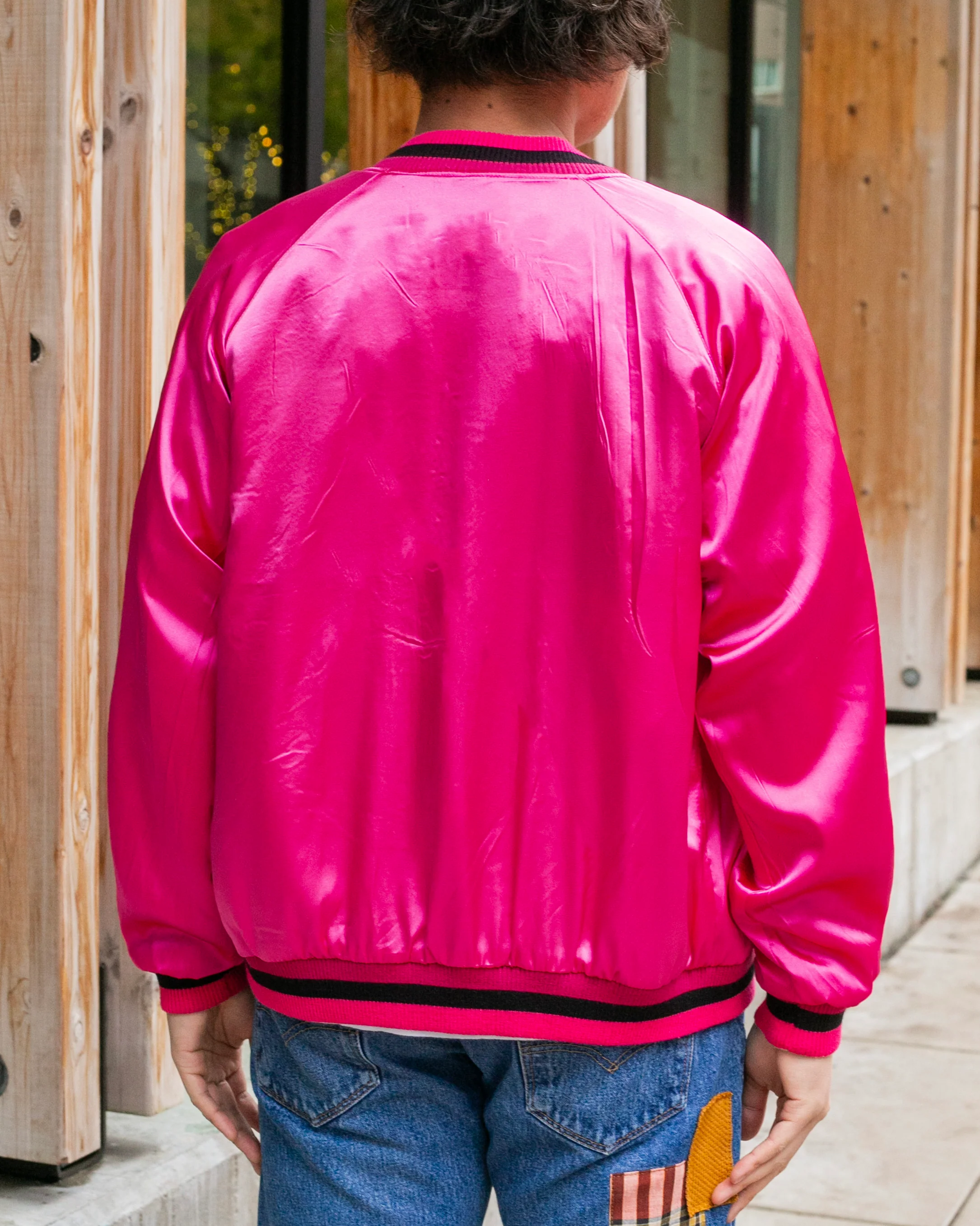 Japanese Repro Souvenir Jacket, Reversible, Gold Pherrow and Hot Pink - L - Image 5