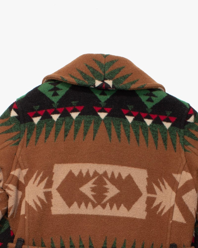 Japanese Repro Blanket Coat w/ Belt, Jelado Brand, Wool, Brown and Green - 38 - Image 9