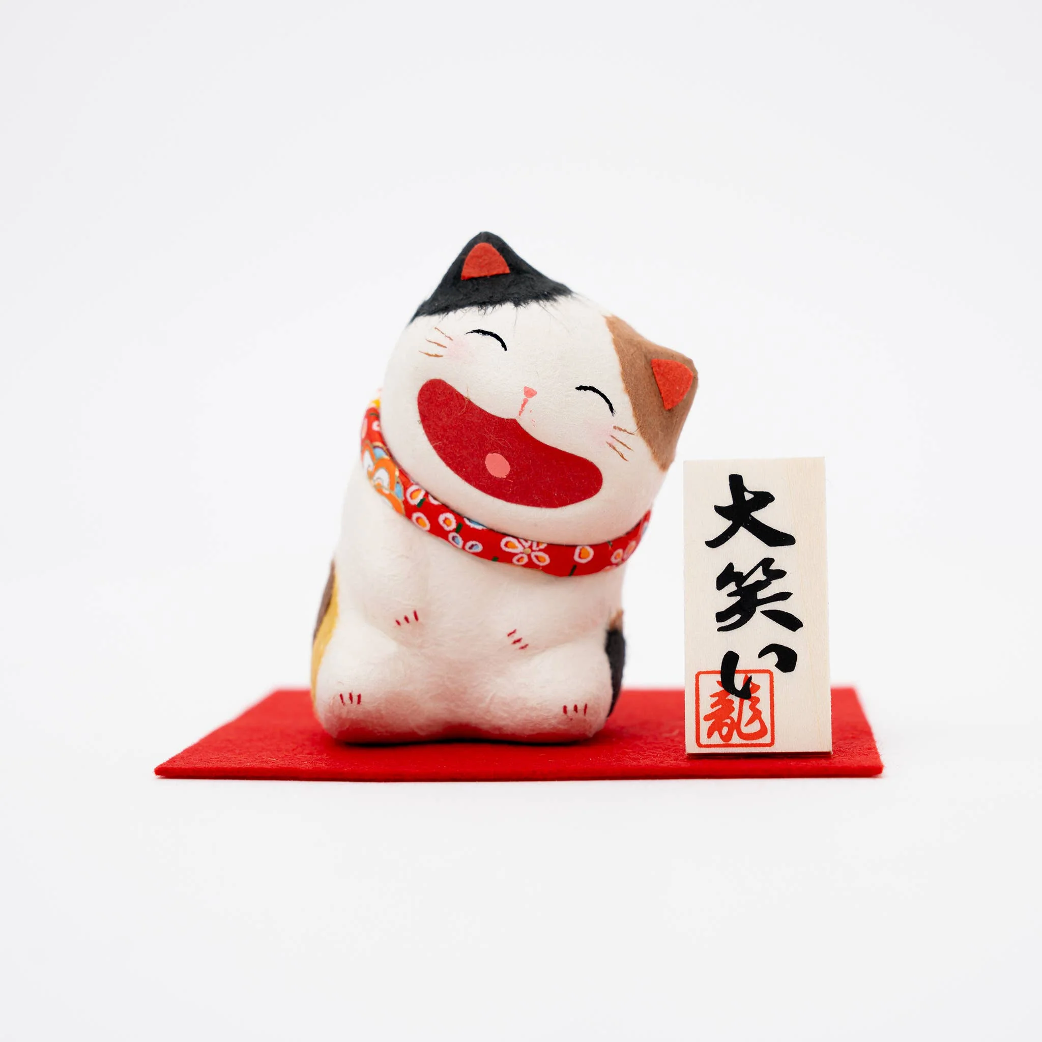 U PLUS INC, Japanese washi paper big laughing cat ornament