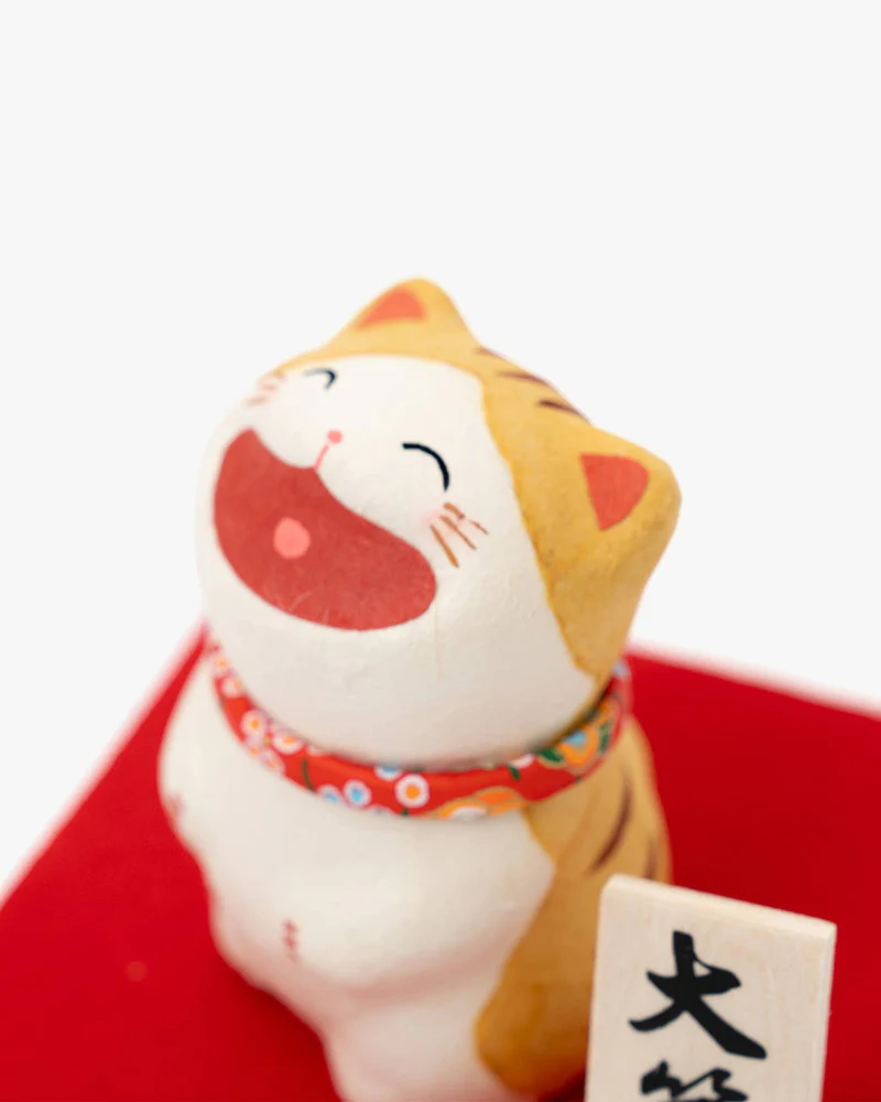U Plus Inc, Japanese Washi Paper, Laughing Cat Ornament