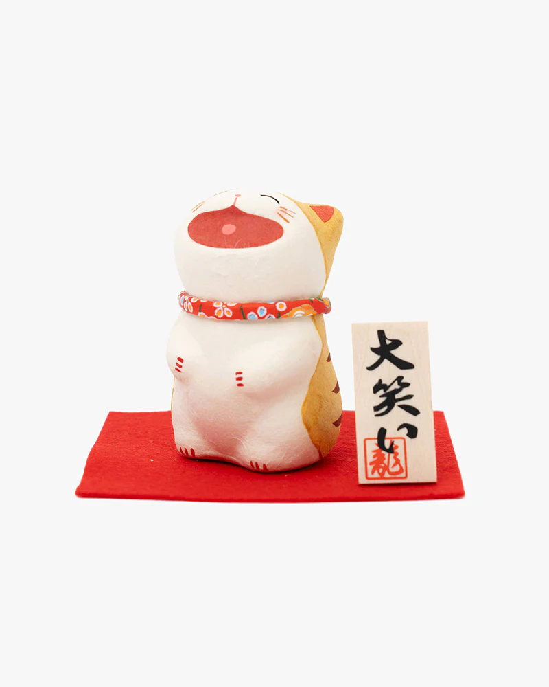 U Plus Inc, Japanese Washi Paper, Laughing Cat Ornament - Image 4