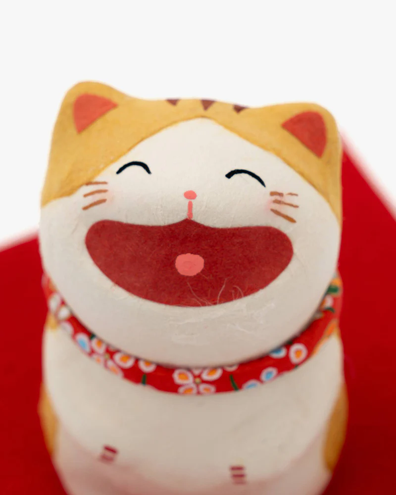 U Plus Inc, Japanese Washi Paper, Laughing Cat Ornament - Image 6