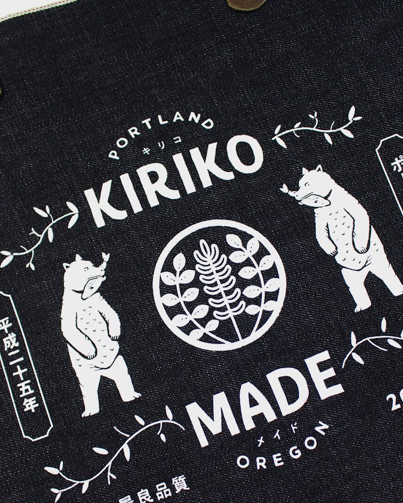 Kiriko Original Tote, Small, Selvedge Denim, Indigo Bear - Image 2