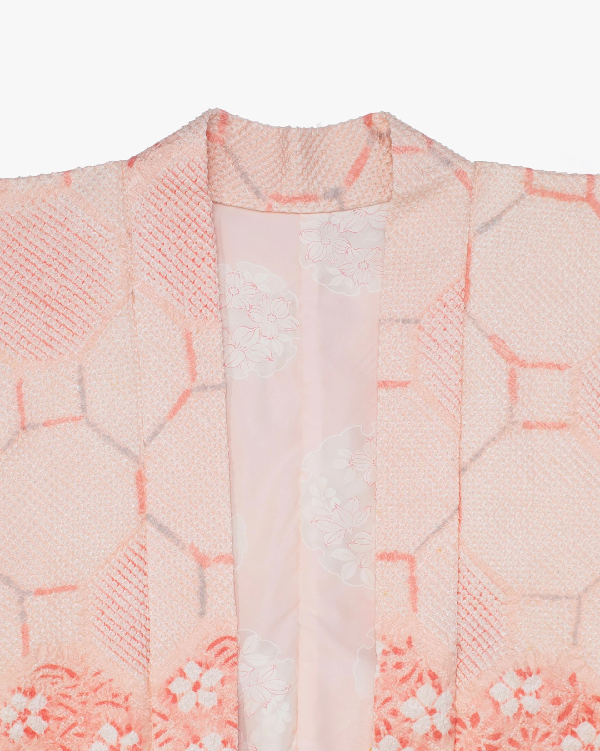 Kiriko Custom, Altered Haori Jacket, Full Shibori, Floral and Shippou Tsunagi - Image 10