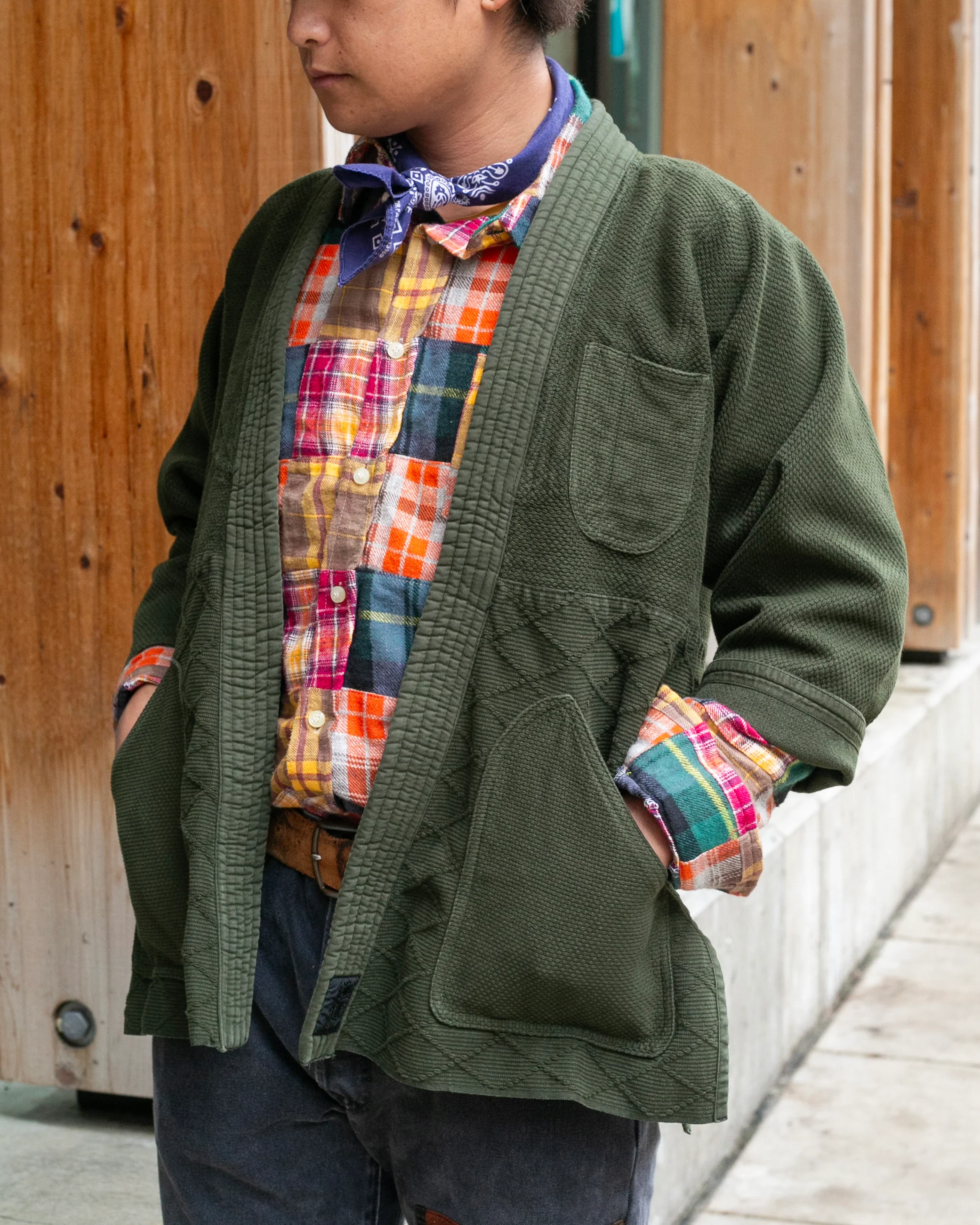 Kiriko Custom Dyed Kendogi Jacket with Pockets, Aimirucha, Style A - Image 6