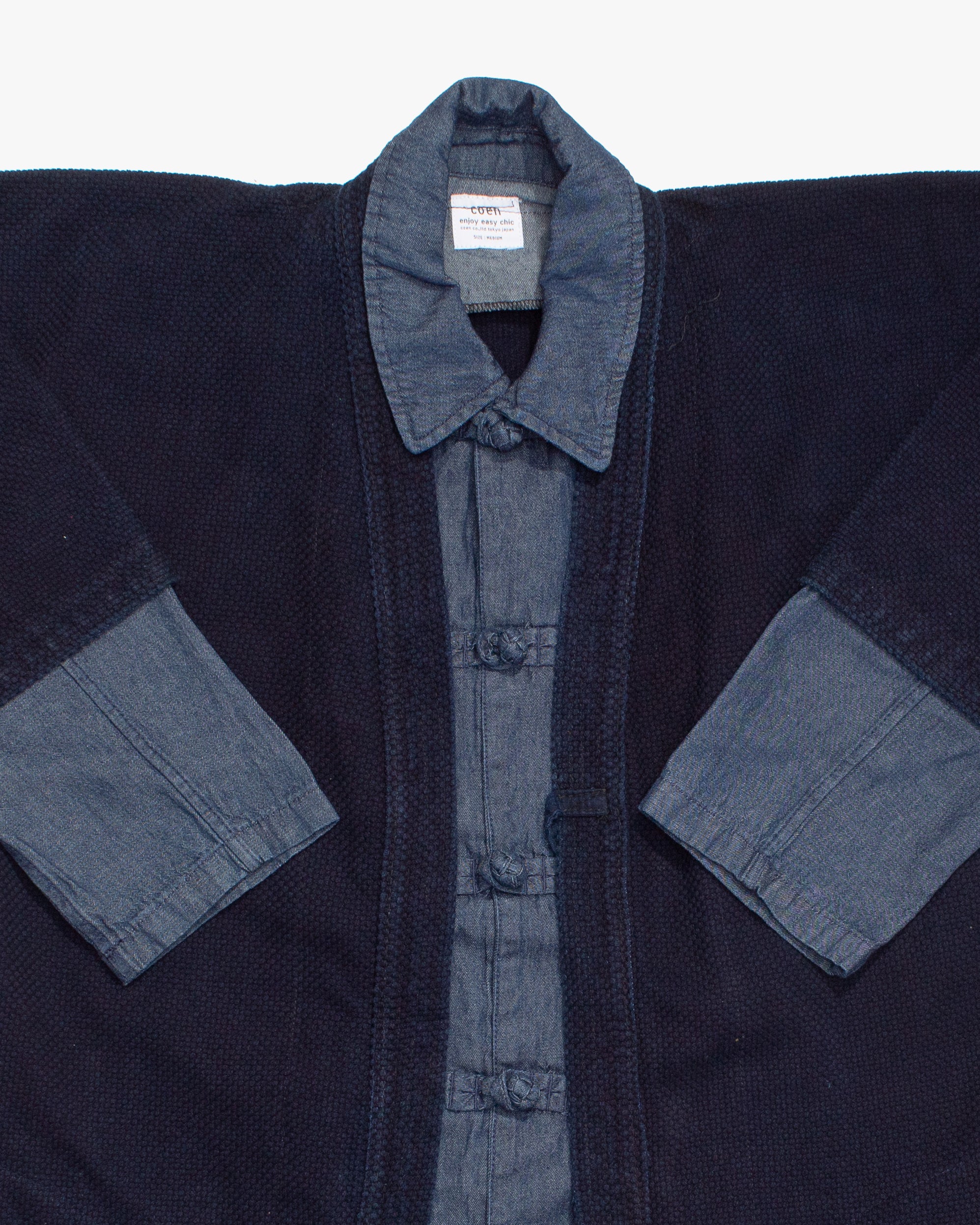 Kiriko Custom Kendo X Denim Mandarin Jacket, Dark Wash - M - Image 2