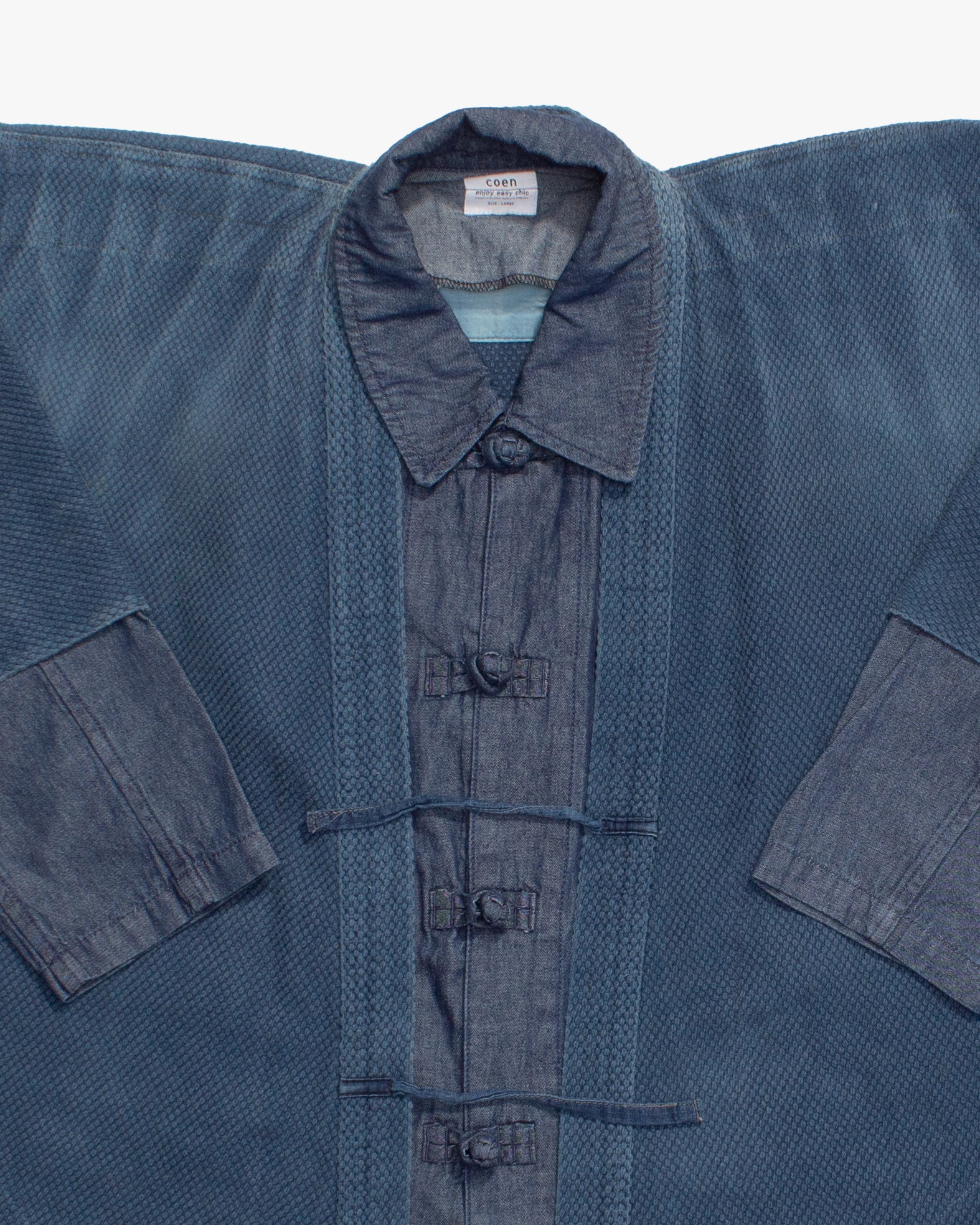 Kiriko Custom Kendo X Denim Mandarin Jacket, Light Wash - L - Image 2