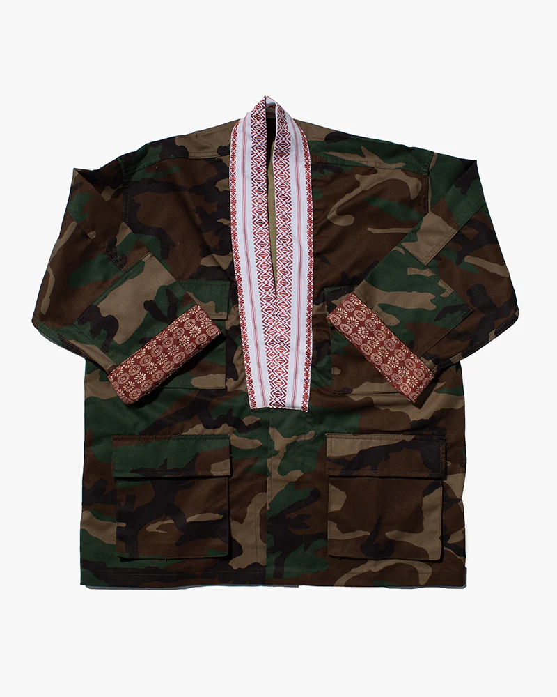 Kiriko Custom Military Jacket, Camo Patched, Pheasant - Image 7