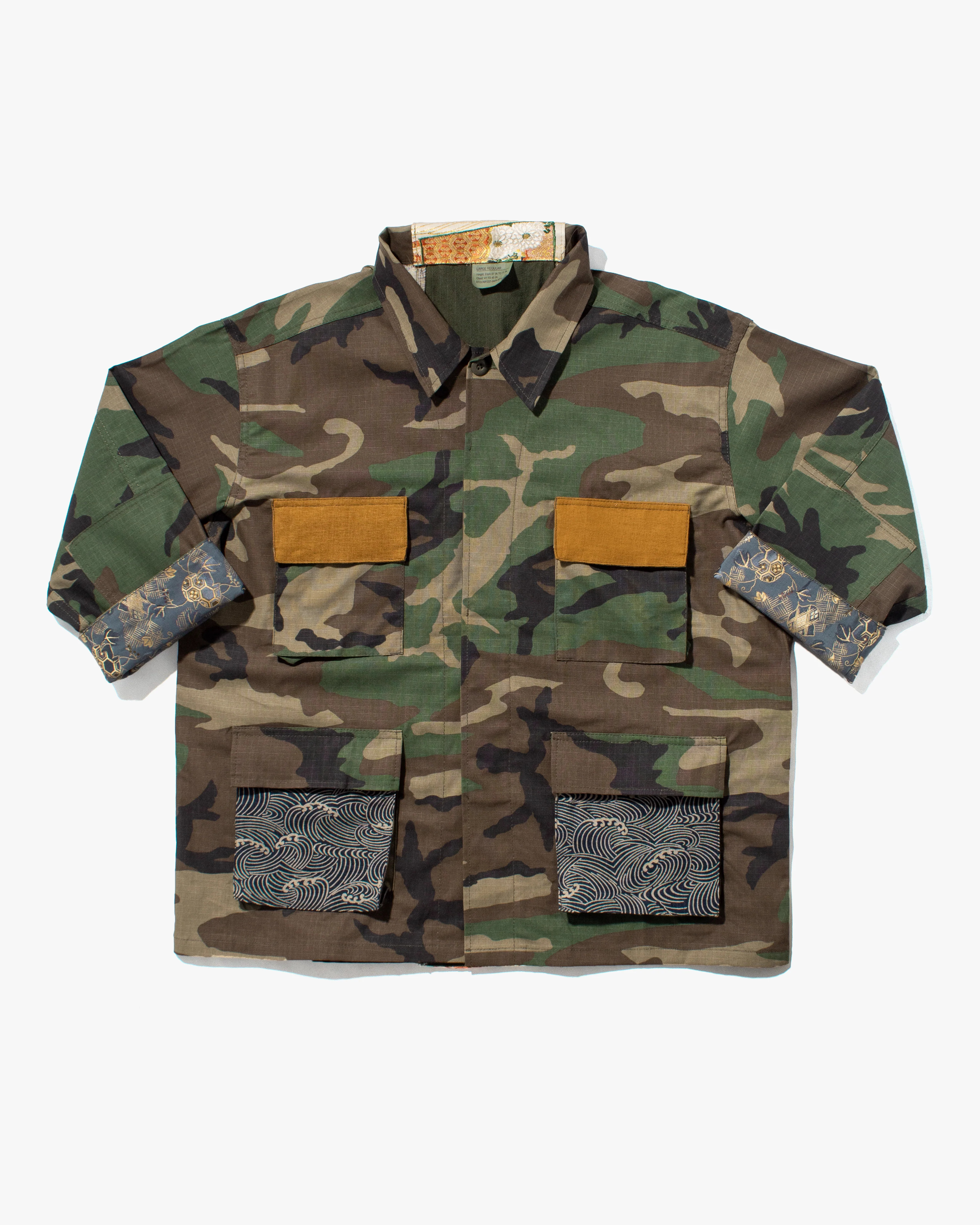 Kiriko Custom Military Jacket, Camo Patched, Yellow Pocket and Nami - Image 6