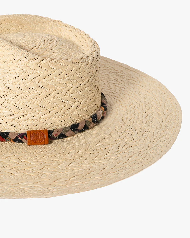 Kiriko Custom Panama Hat, Straw, Braided Shades of Indigo, Orange, and Burgundy - Image 6