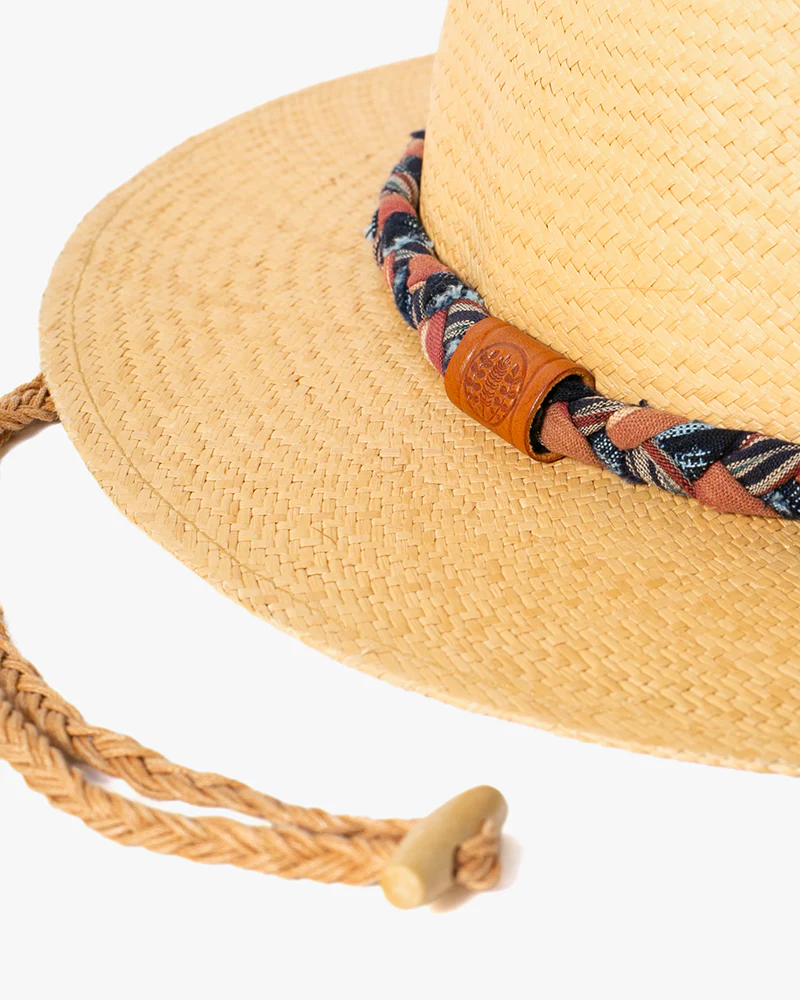Kiriko Custom Panama Hat, Straw, Braided Indigo with Canyon Accents - Image 5