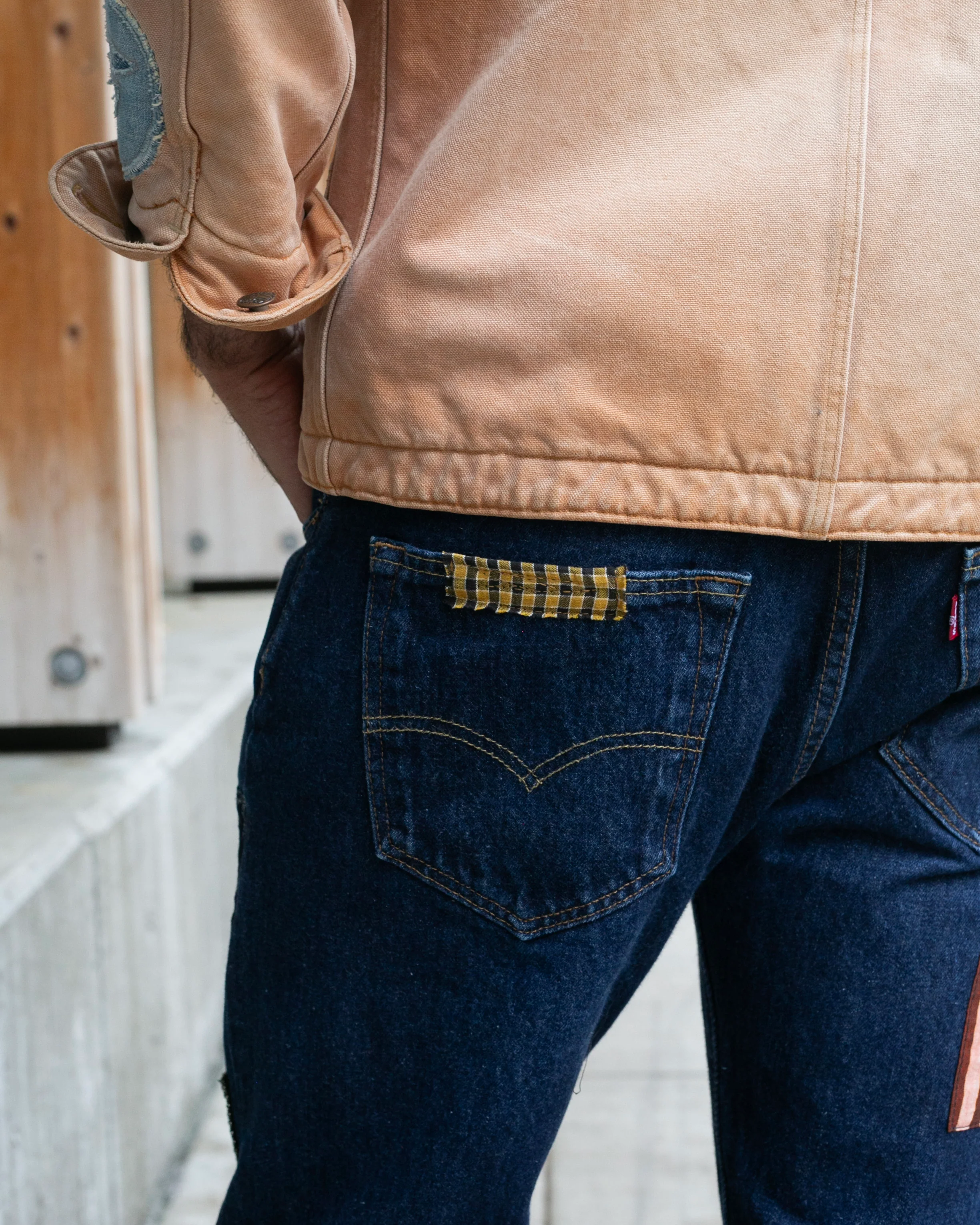 Kiriko Custom Patched Denim Jeans, Levi's Brand, 12 - Image 6