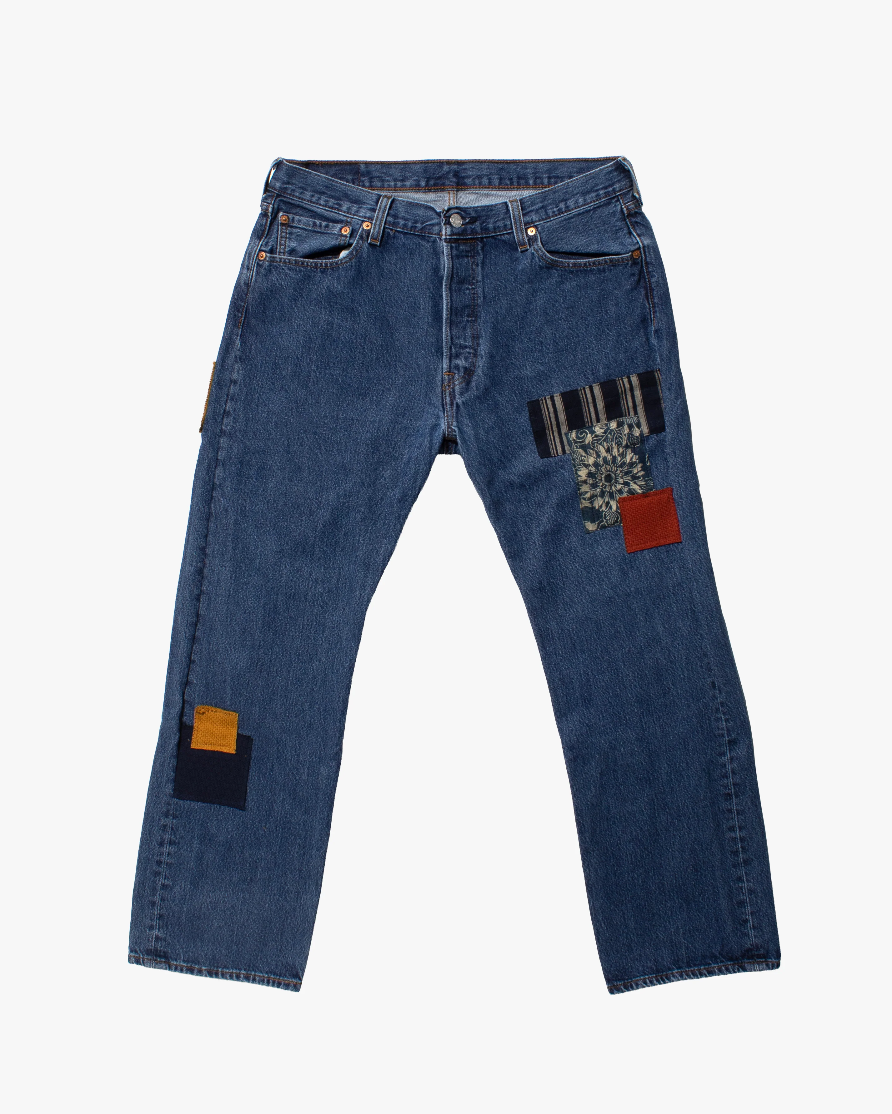 Kiriko Custom Patched Denim Jeans, Levi's Brand, 13 - Image 13