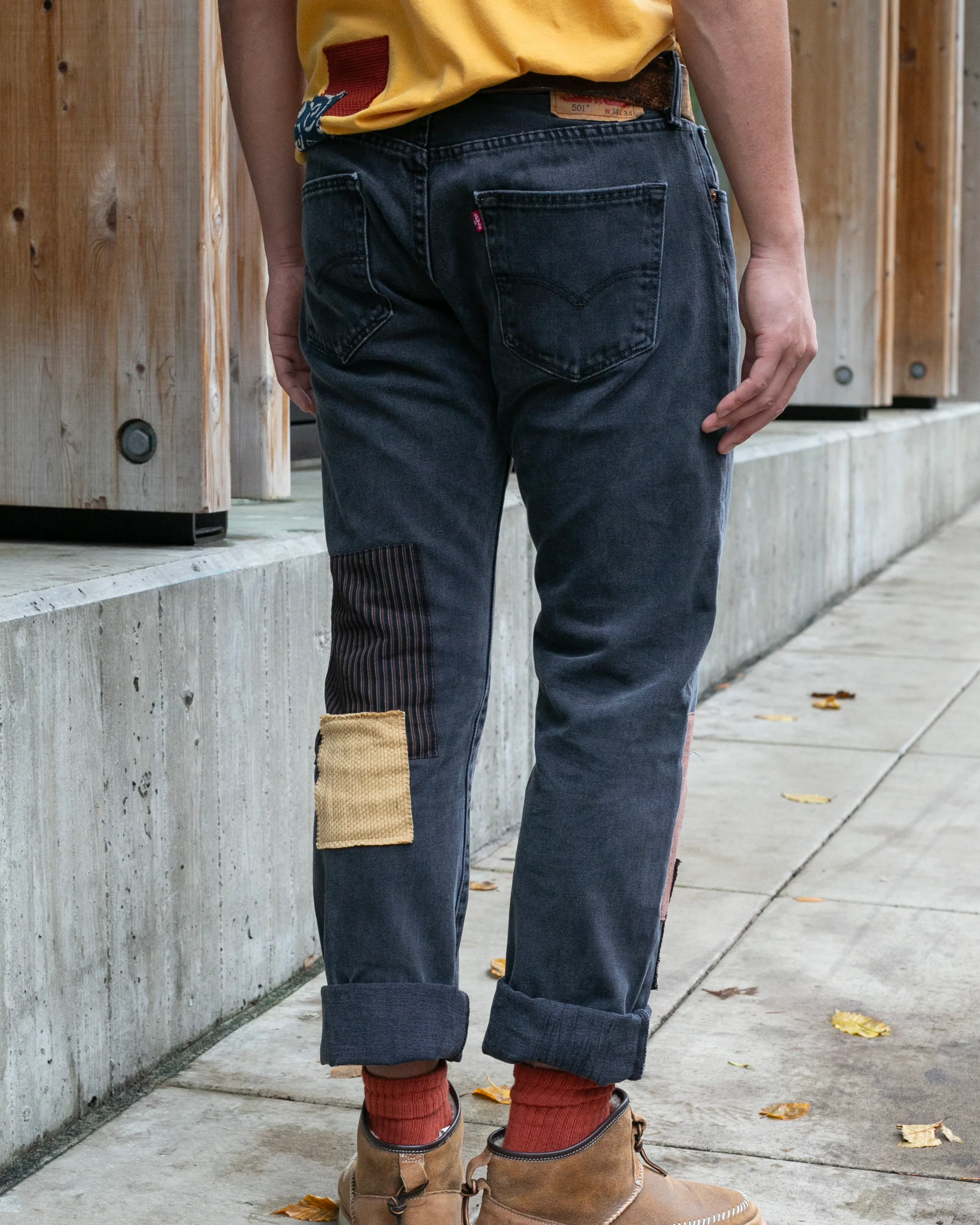 Kiriko Custom Patched Denim Jeans, Levi's Brand, 15 - Image 3