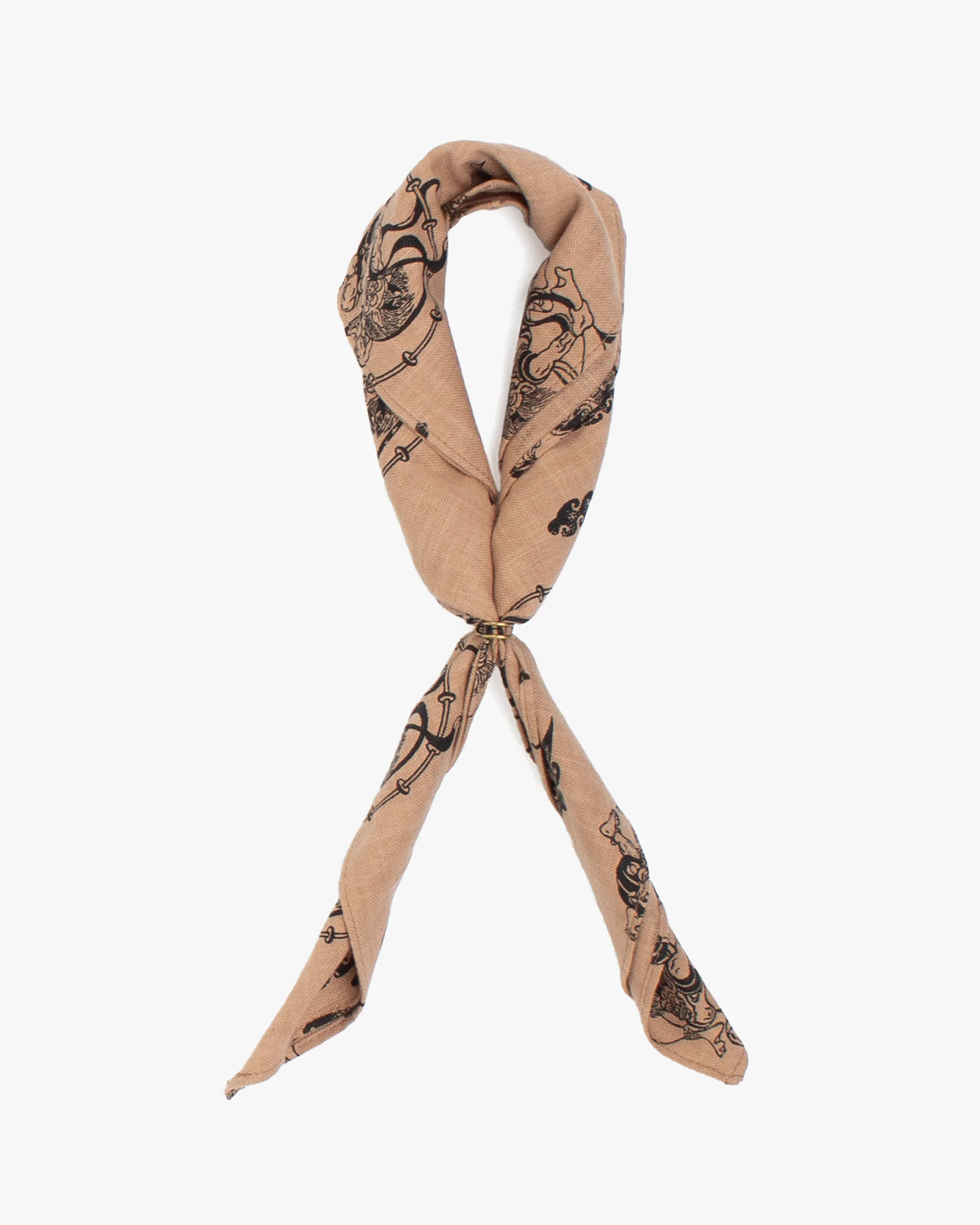 Kiriko Original Bandana, Classic, Fujin and Raijin, Tan - Image 3