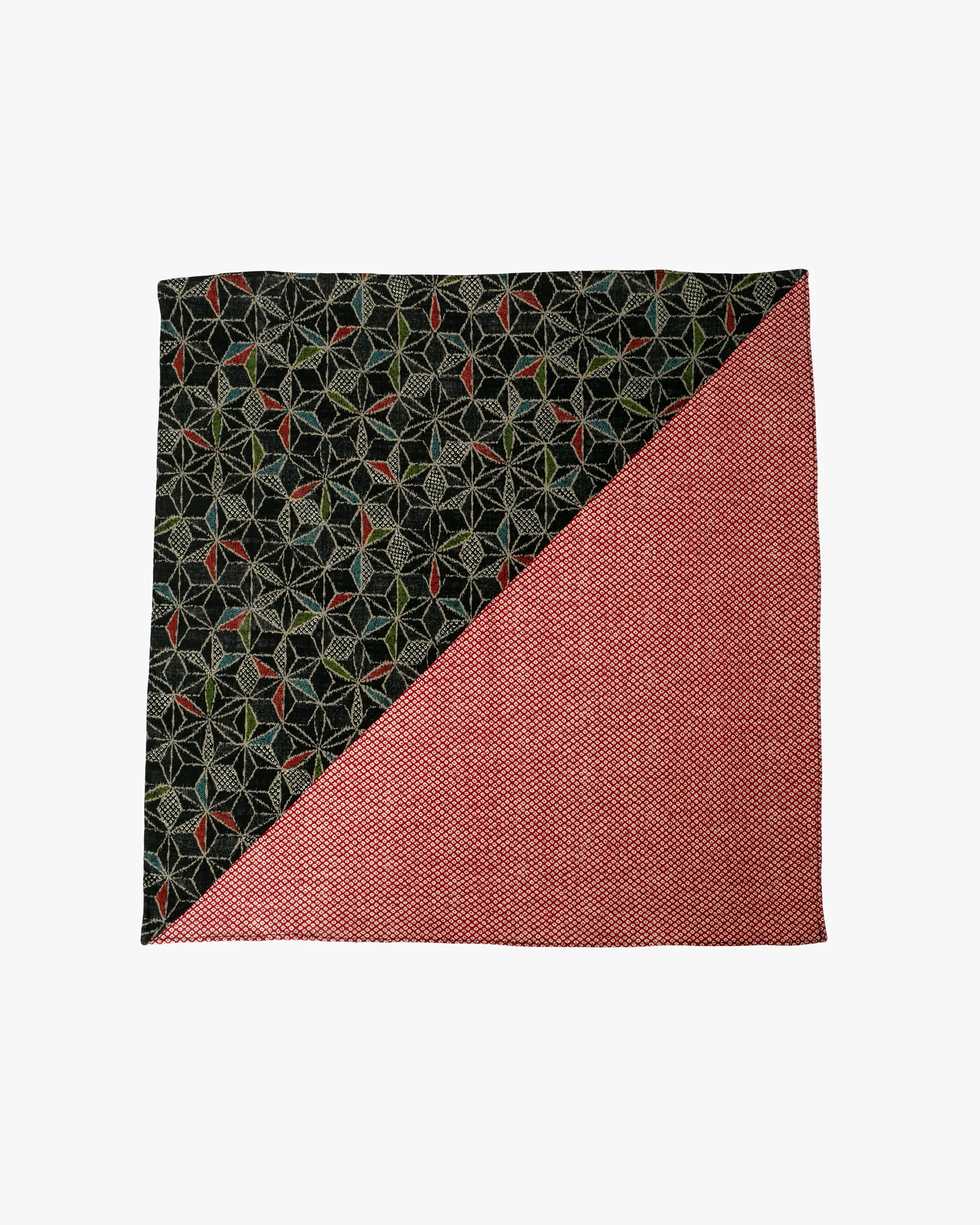 Kiriko Original Bandana, Split, Dark Multi Asanoha with Red Shibori - Image 3