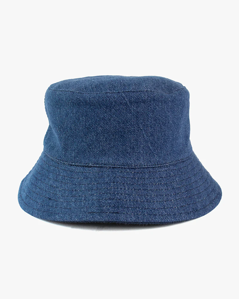 Kiriko Original Bucket Hat, Reversible Navy Sashi-ori and Denim - Image 10