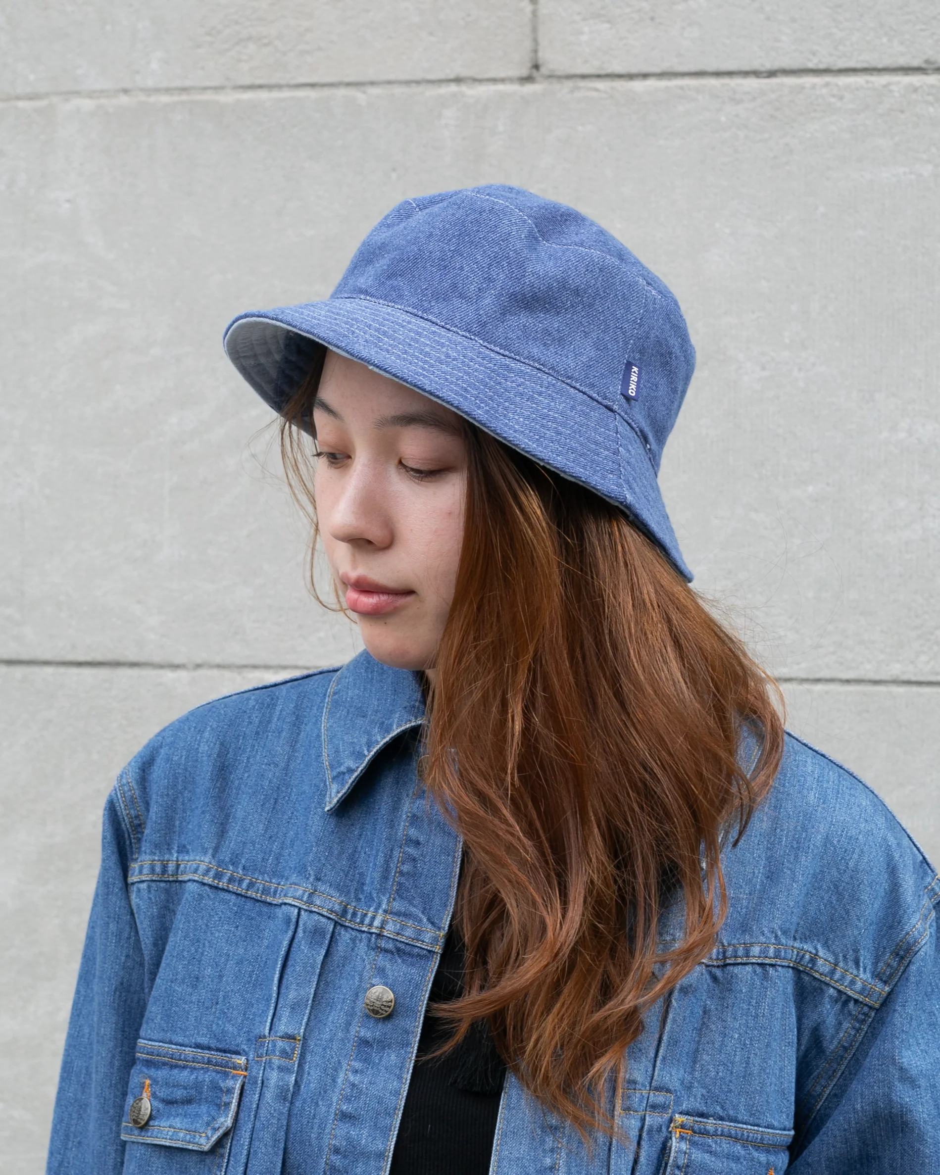 Kiriko Original Bucket Hat, Reversible, Patched Light Denim - Image 2