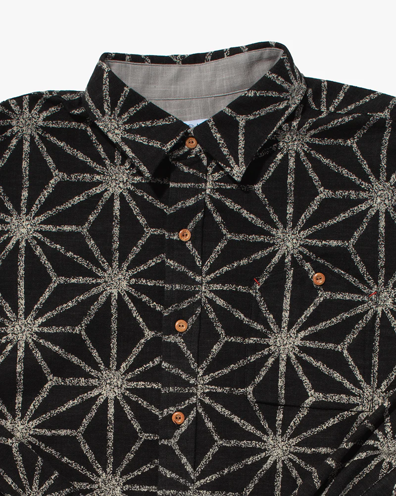 Kiriko Original Button-Up Shirt, Long Sleeve, Black Asanoha - Image 7