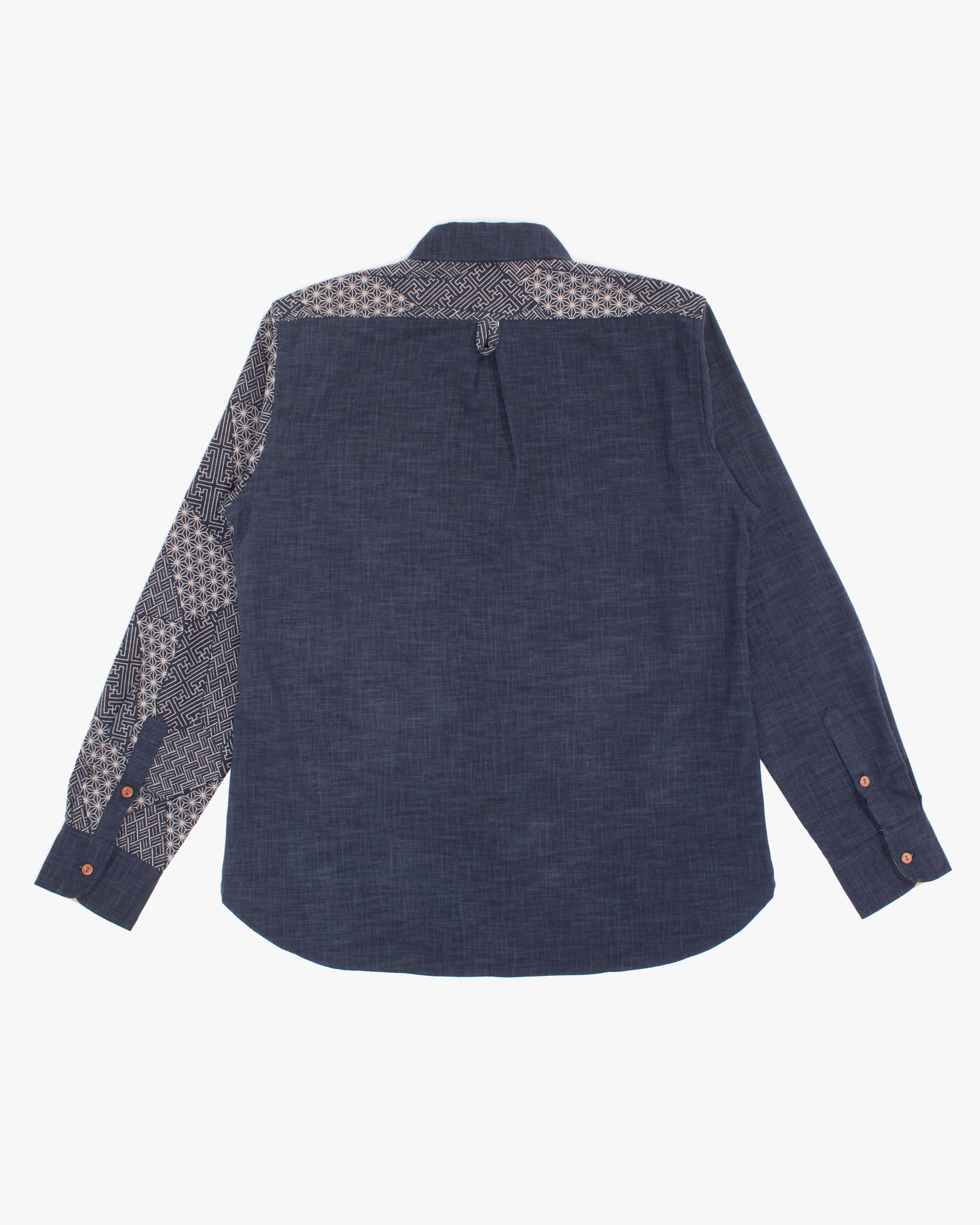 Kiriko Original Button-Up Shirt, Long Sleeve, Indigo Split Small Multi - Image 2