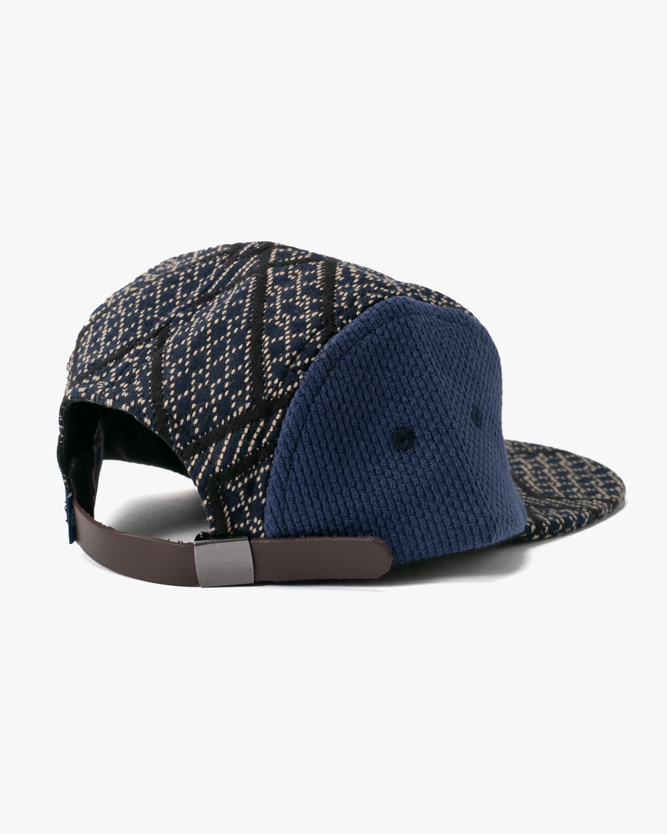 Kiriko Original Cap, 5-Panel, Two Tone, Indigo and Black Sashiko Hishi X Sashi-Ori - Image 11