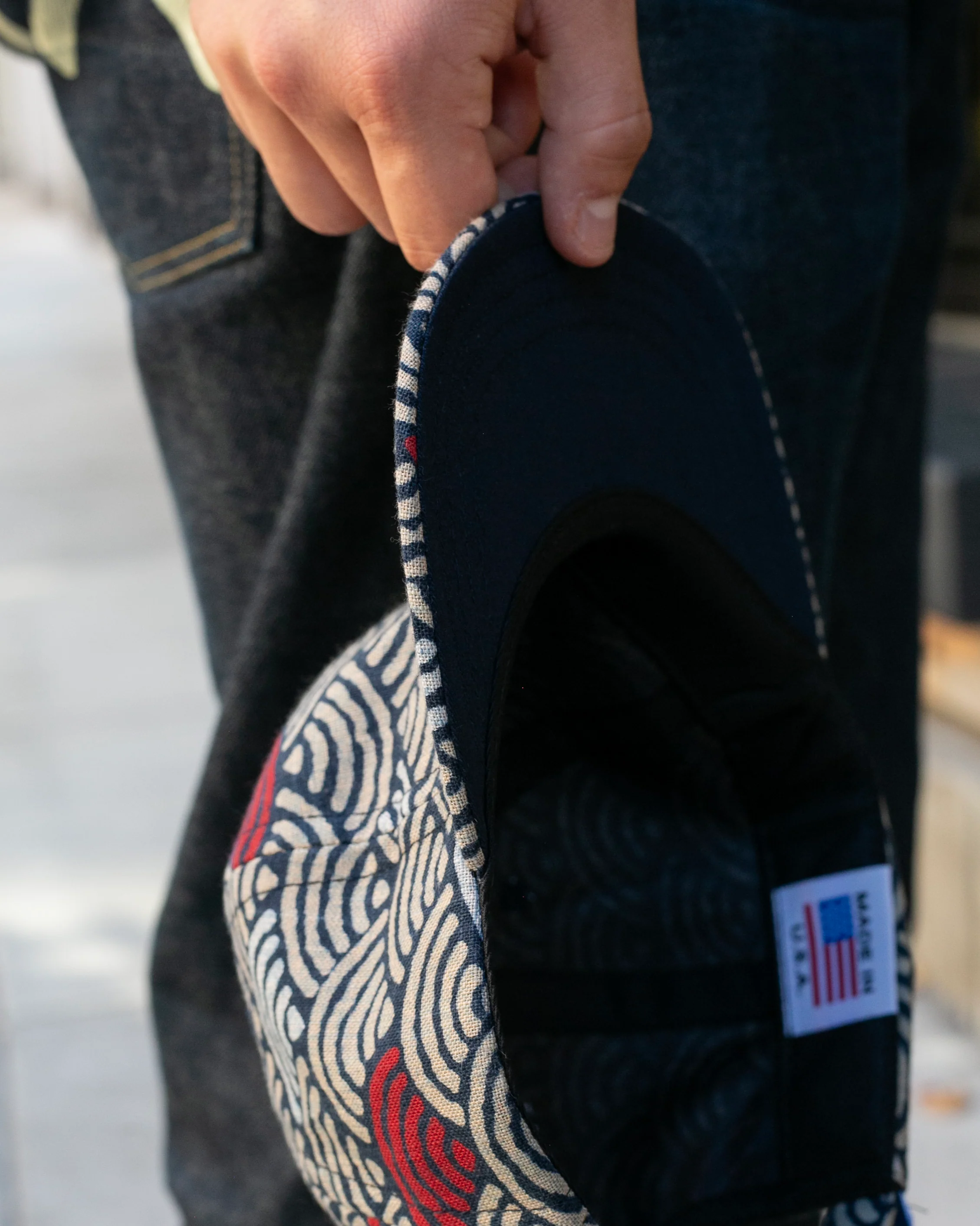 Kiriko Original Cap, 6-Panel Indigo Seigaiha with Solid Indigo Underbill - Image 2