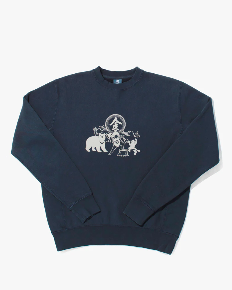 Kiriko Original Crewneck, 13oz Cotton, Printed Kintaro, Navy - Image 6