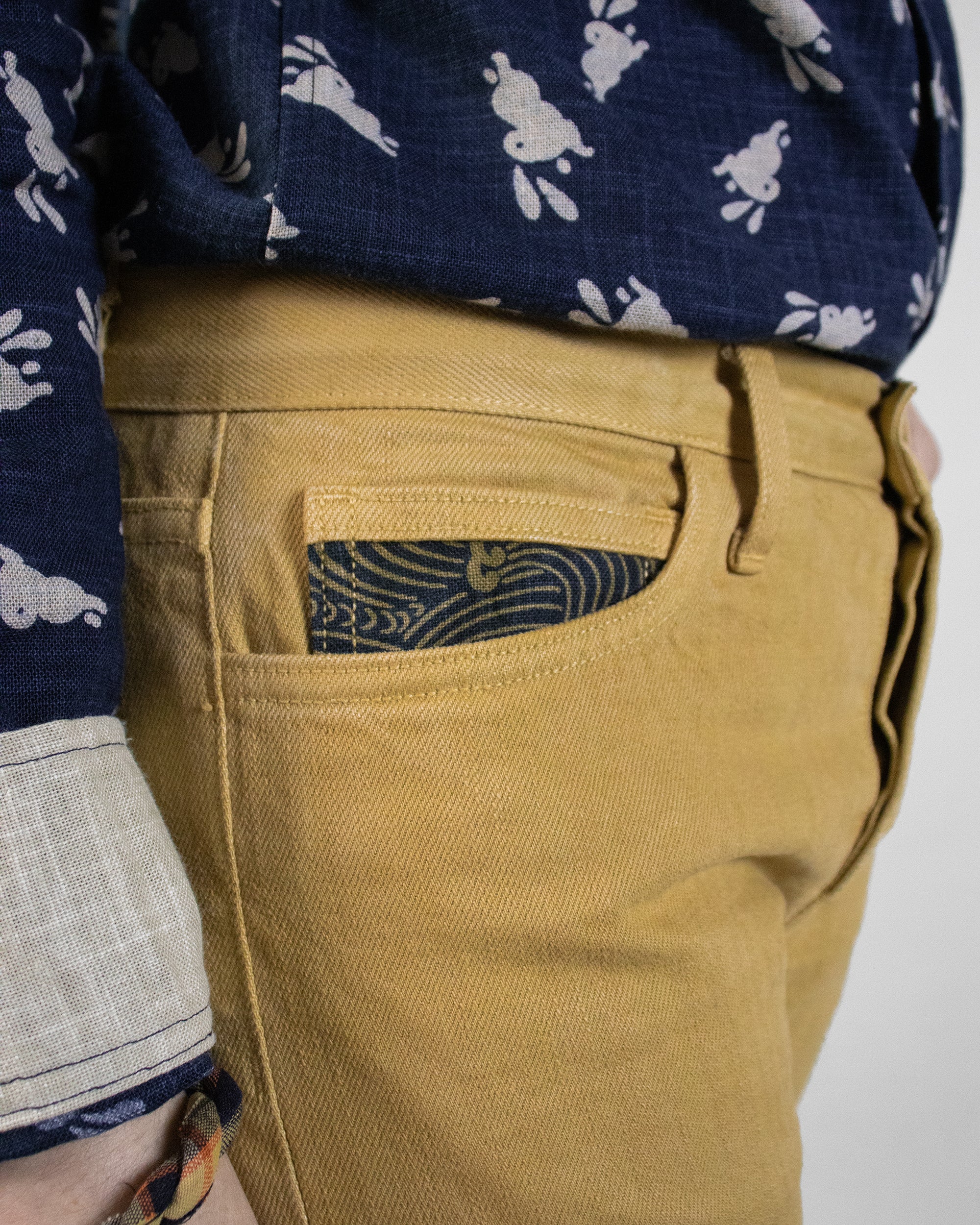 Kiriko Original Denim Jeans, US Made Custom Dyed Premium Selvedge, Ochiba-Iro, Nami - Image 4