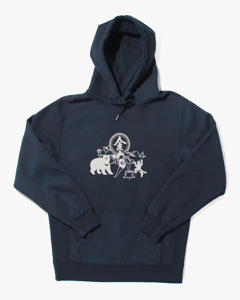 Kiriko Original Hoodie, 13oz Cotton, Printed Kintaro, Navy