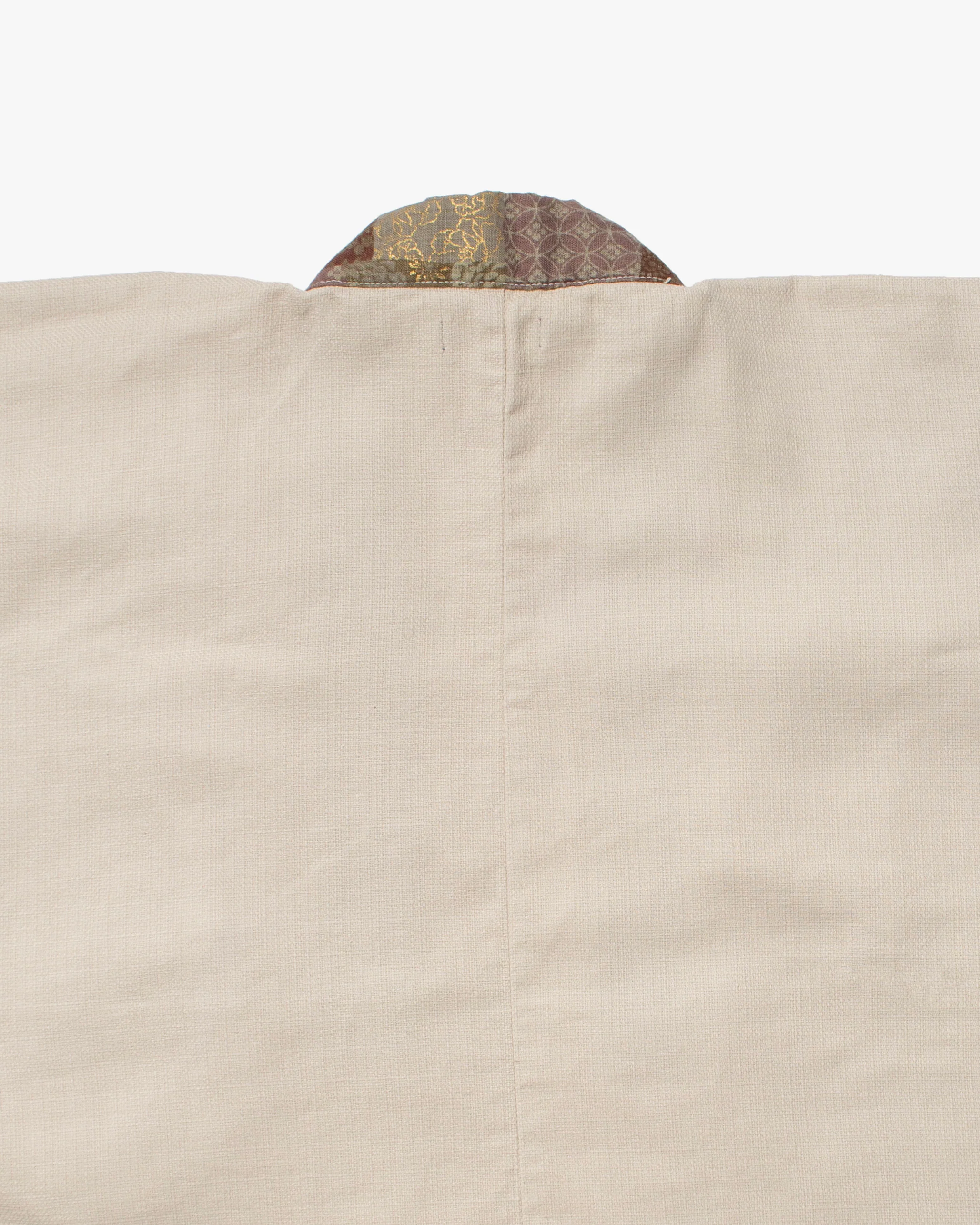Kiriko Original Jacket, Modern Noragi, Cream and Multi Patchwork, Azuki and Gold - Image 10